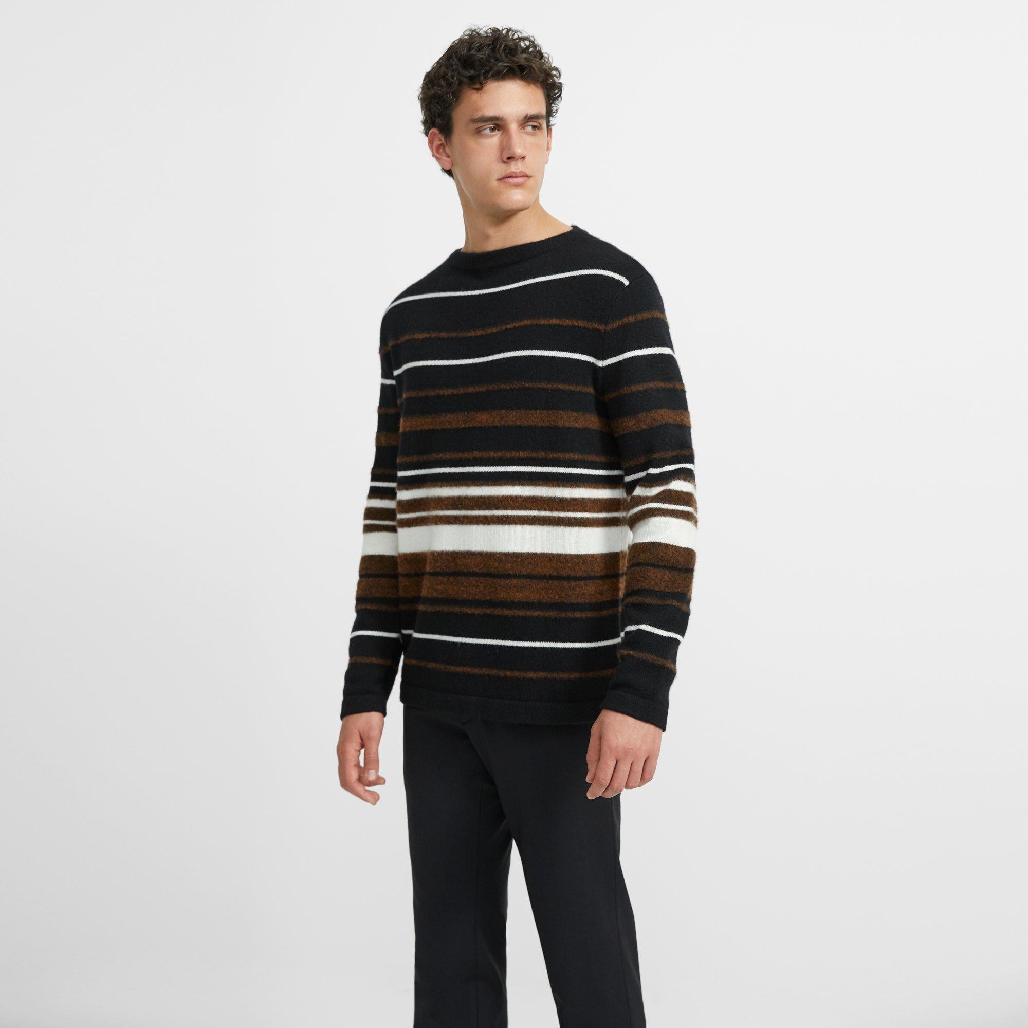 Crewneck Sweater in Striped Cashmere