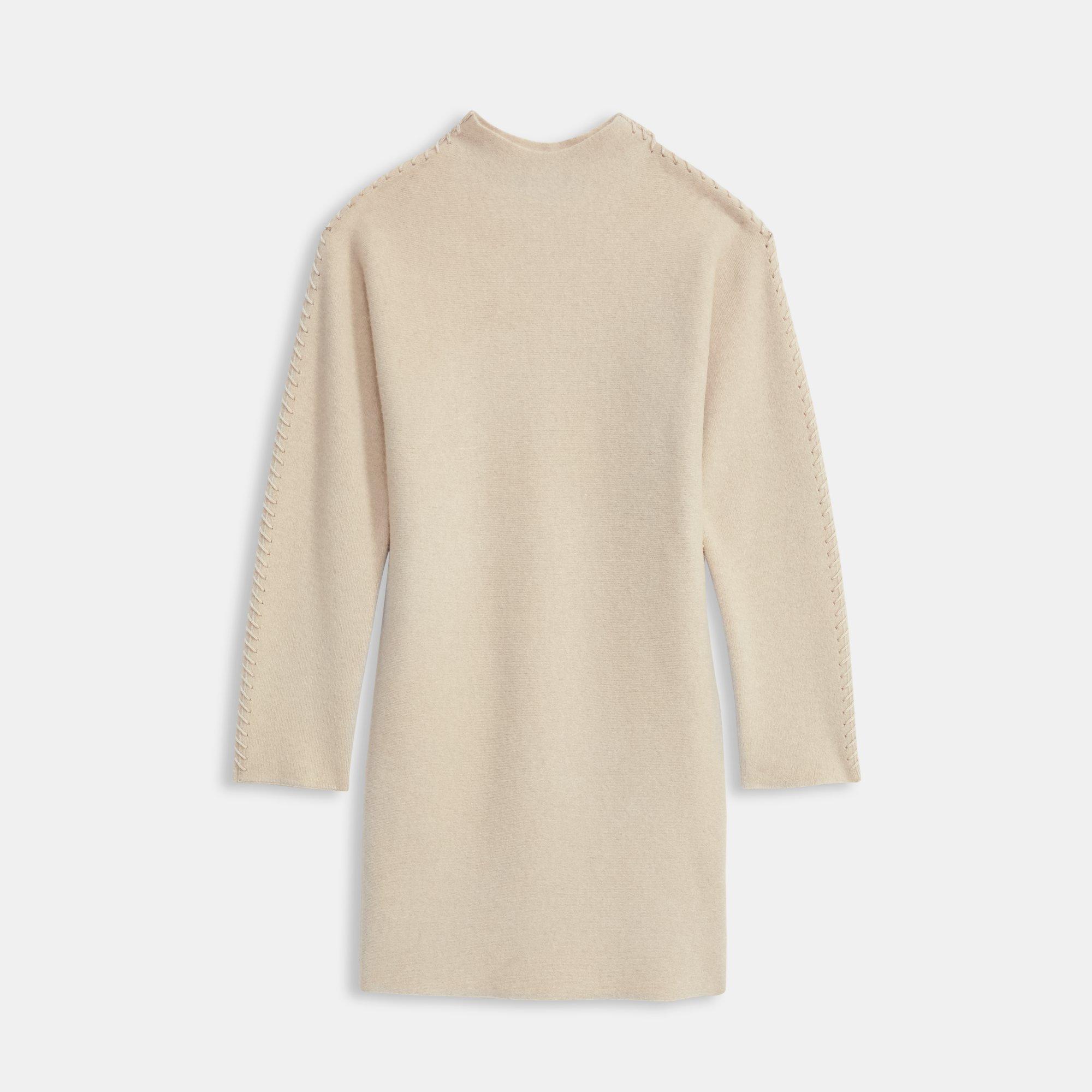 Kimono Turtleneck Dress in Felted Wool-Cashmere