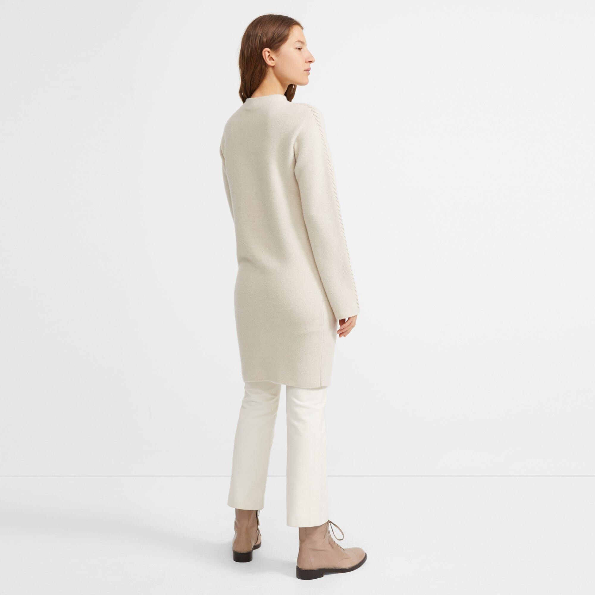 Kimono Turtleneck Dress in Felted Wool-Cashmere