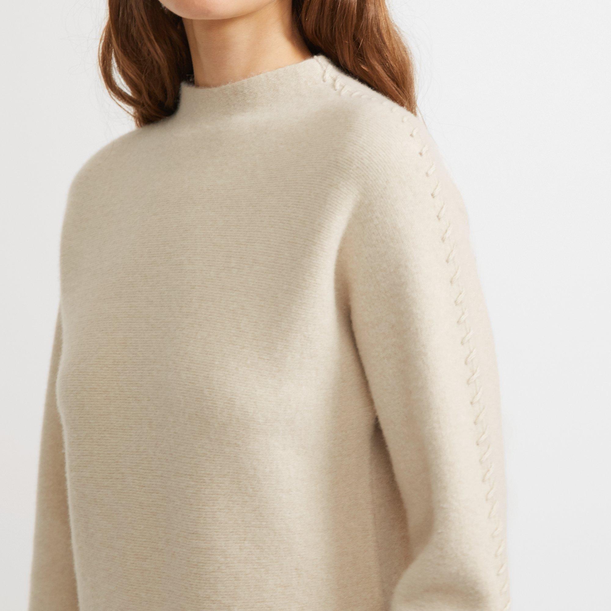 Kimono Turtleneck Dress in Felted Wool-Cashmere