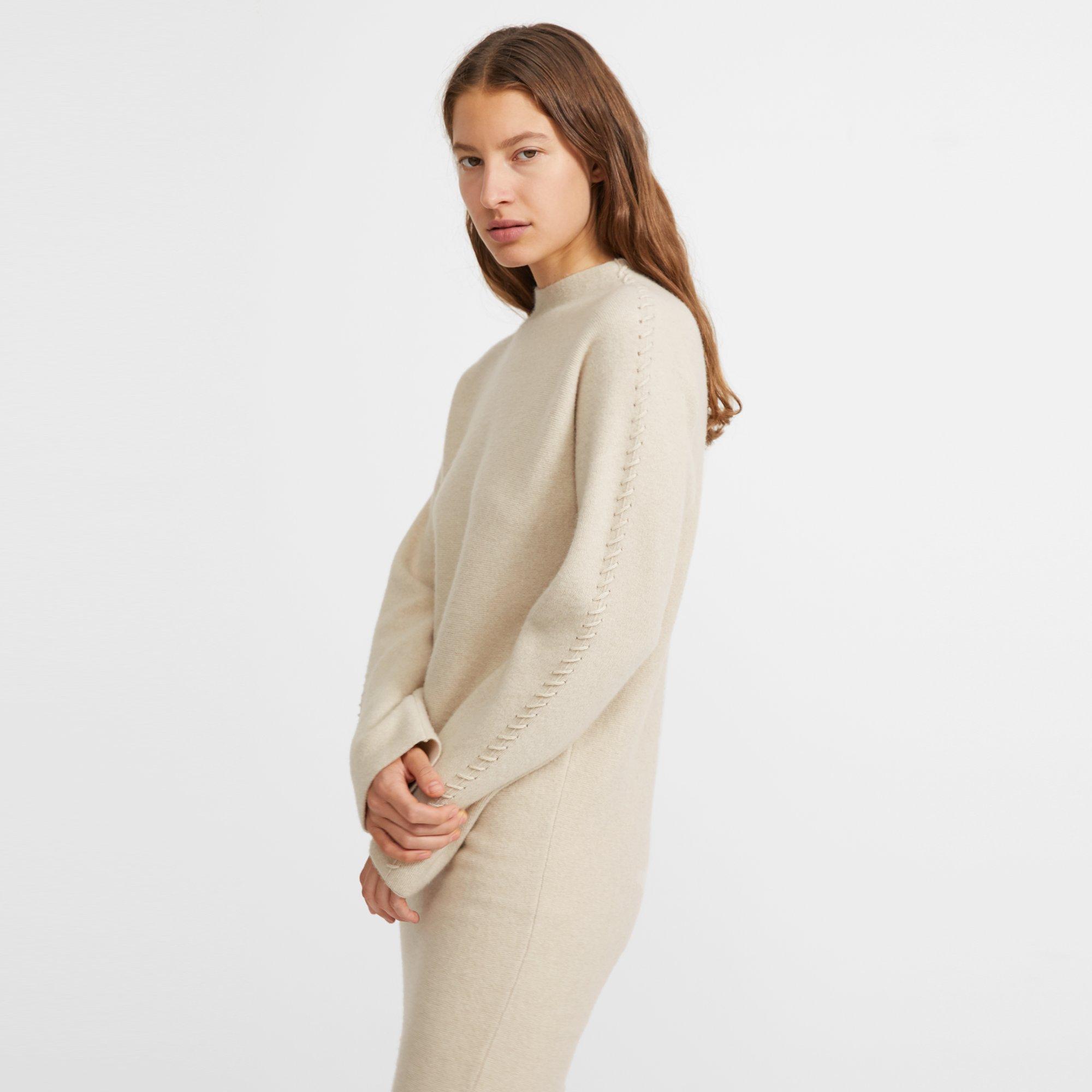 Kimono Turtleneck Dress in Felted Wool-Cashmere