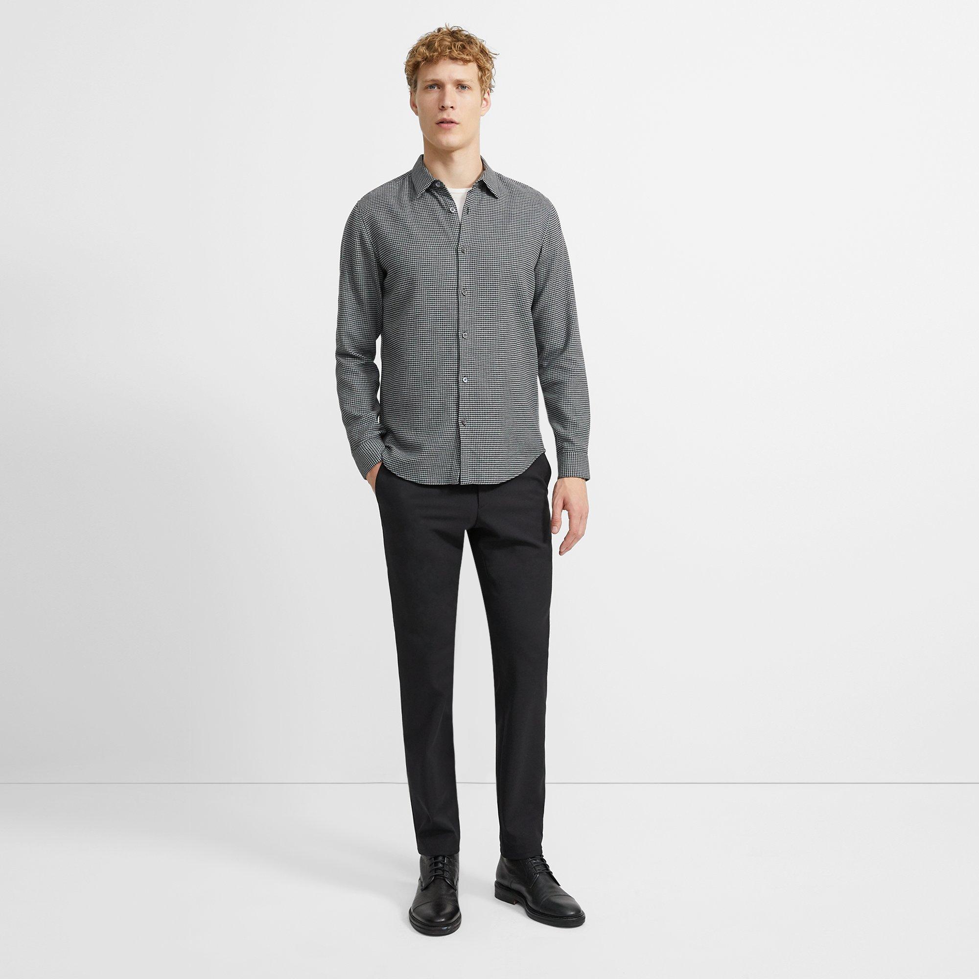 Irving Shirt in Houndstooth Cotton Flannel