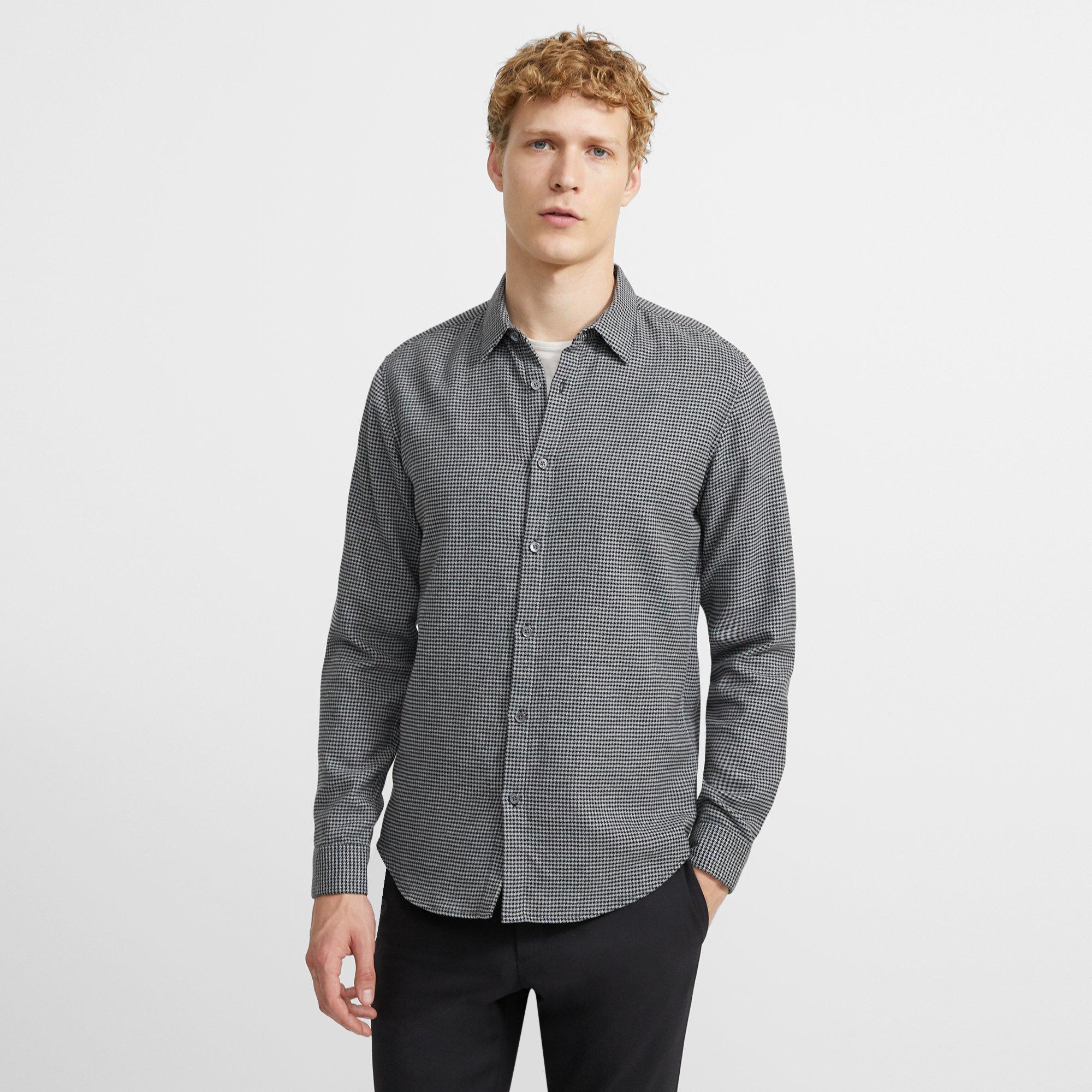 Irving Shirt in Houndstooth Cotton Flannel