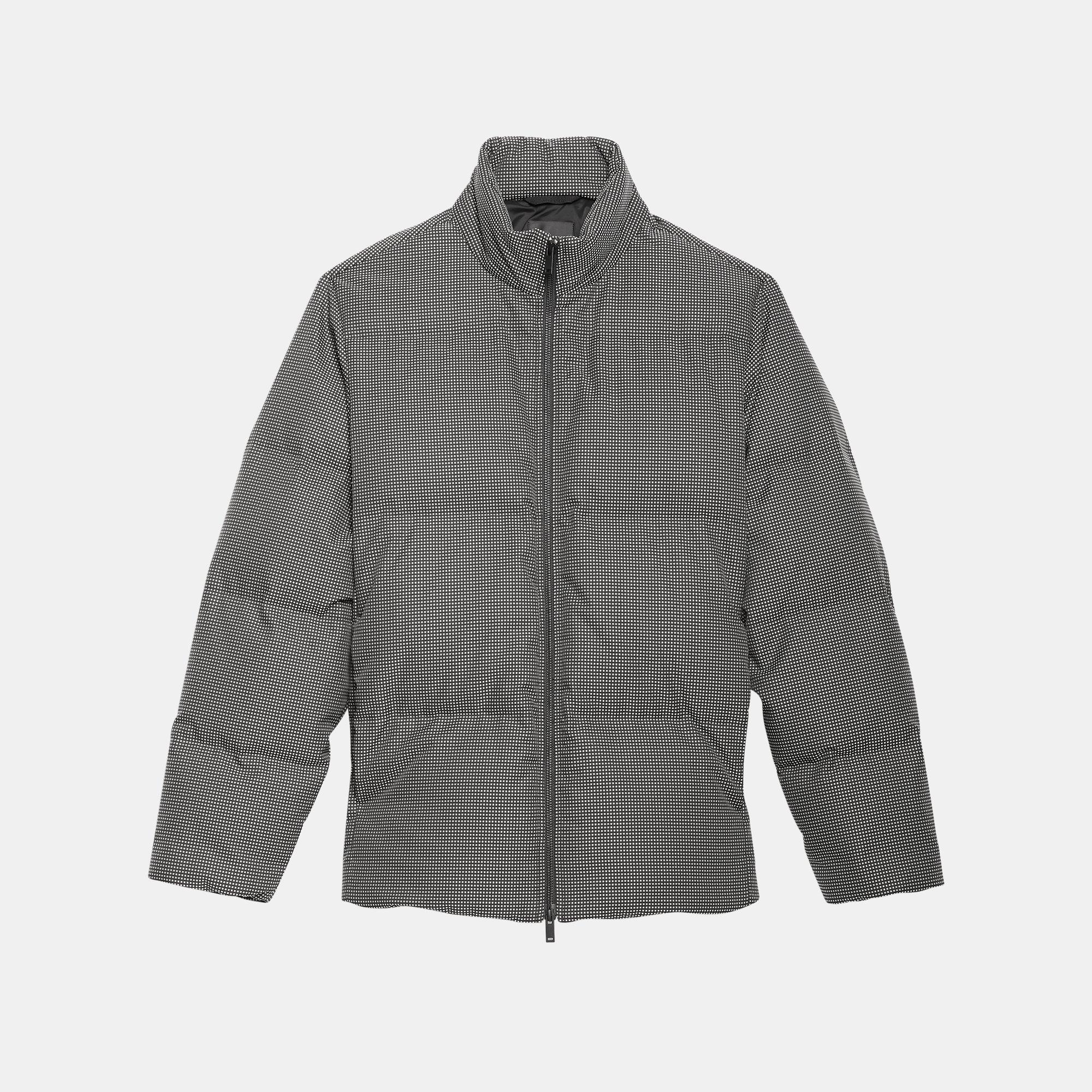 Puffer Jacket in Grid Print