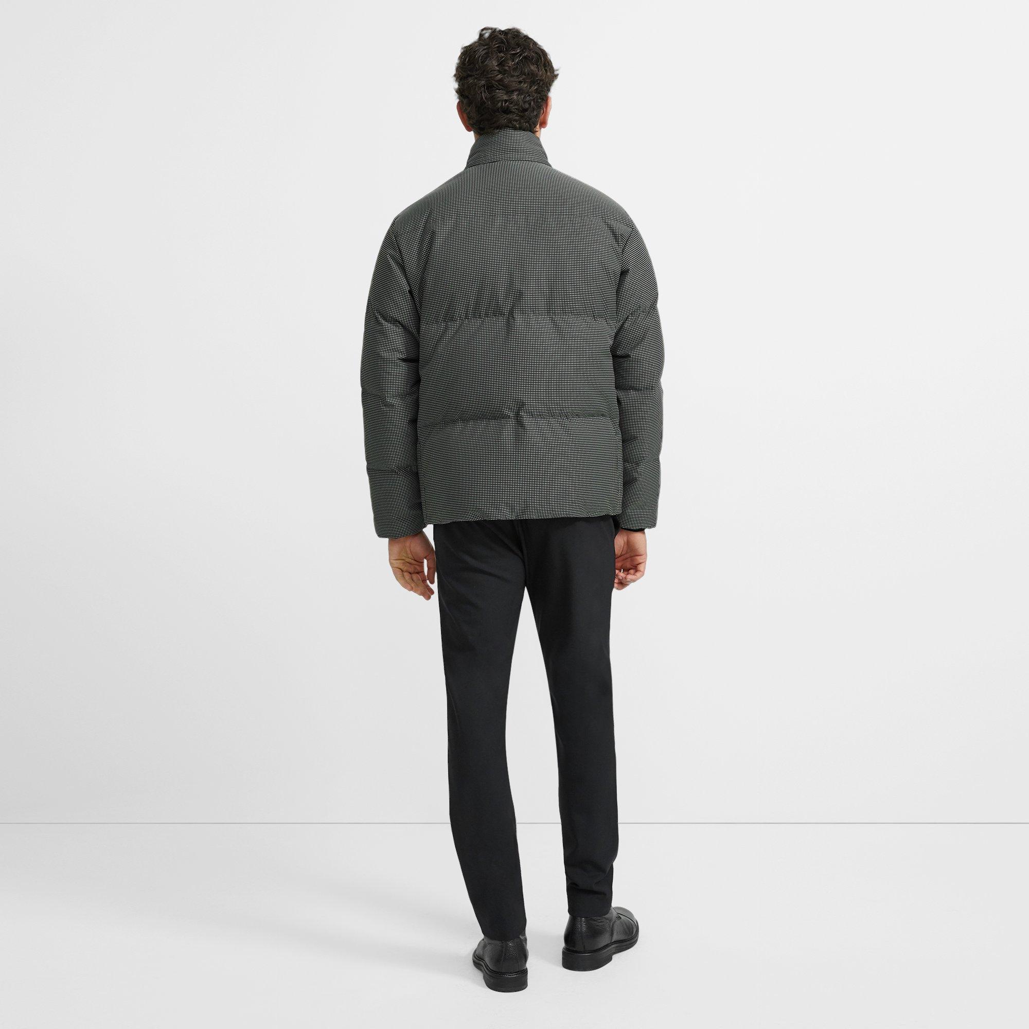 Puffer Jacket in Grid Print