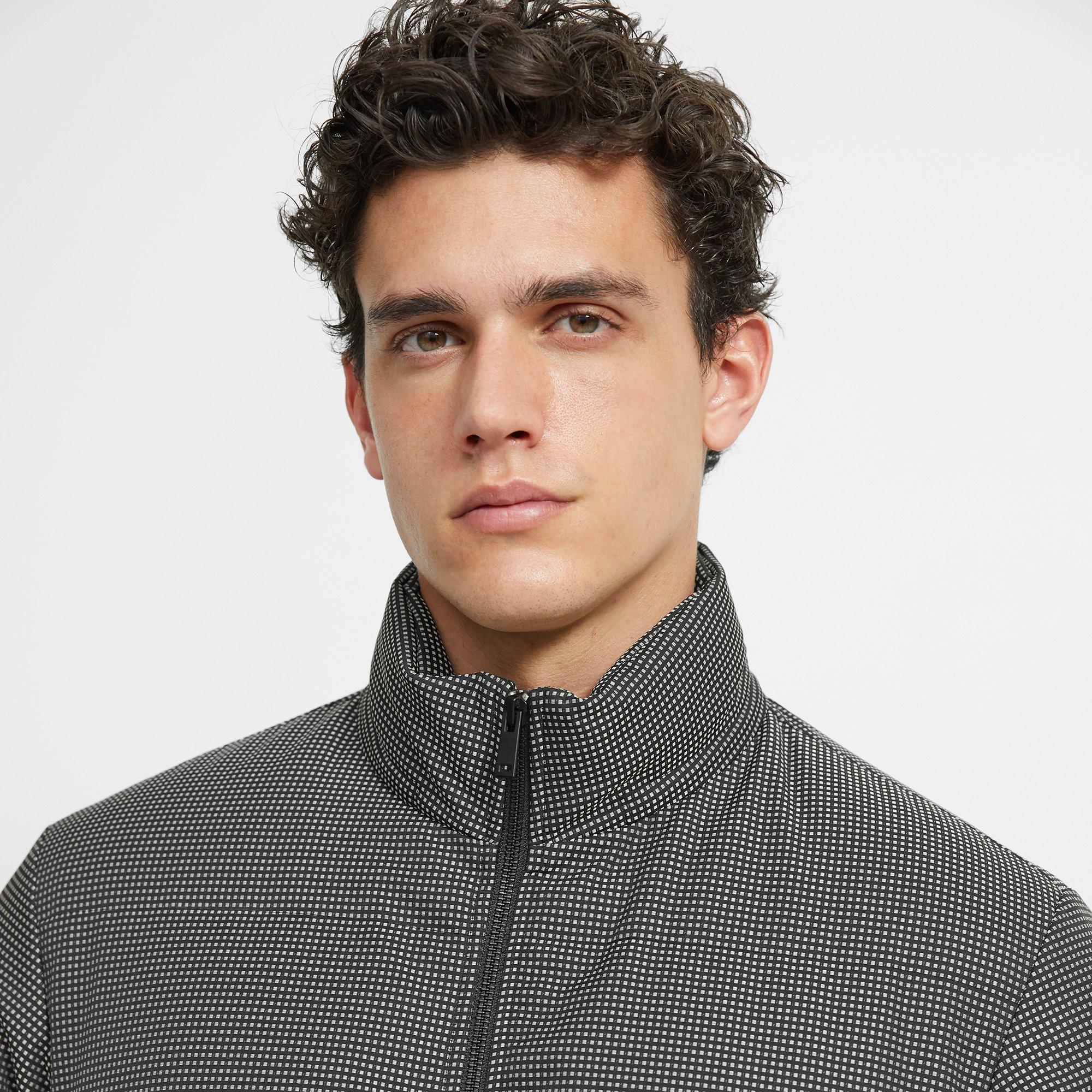 Puffer Jacket in Grid Print