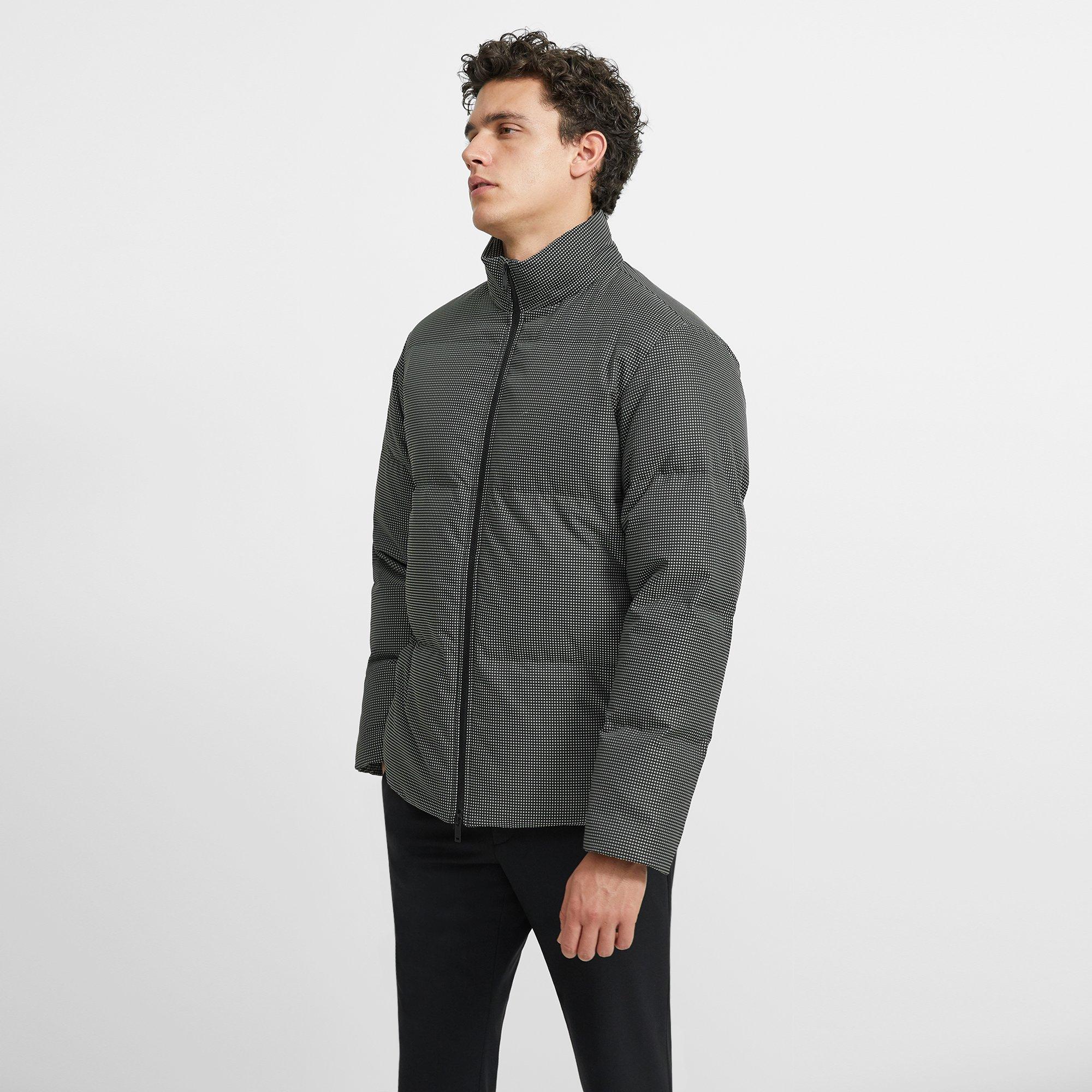 Puffer Jacket in Grid Print