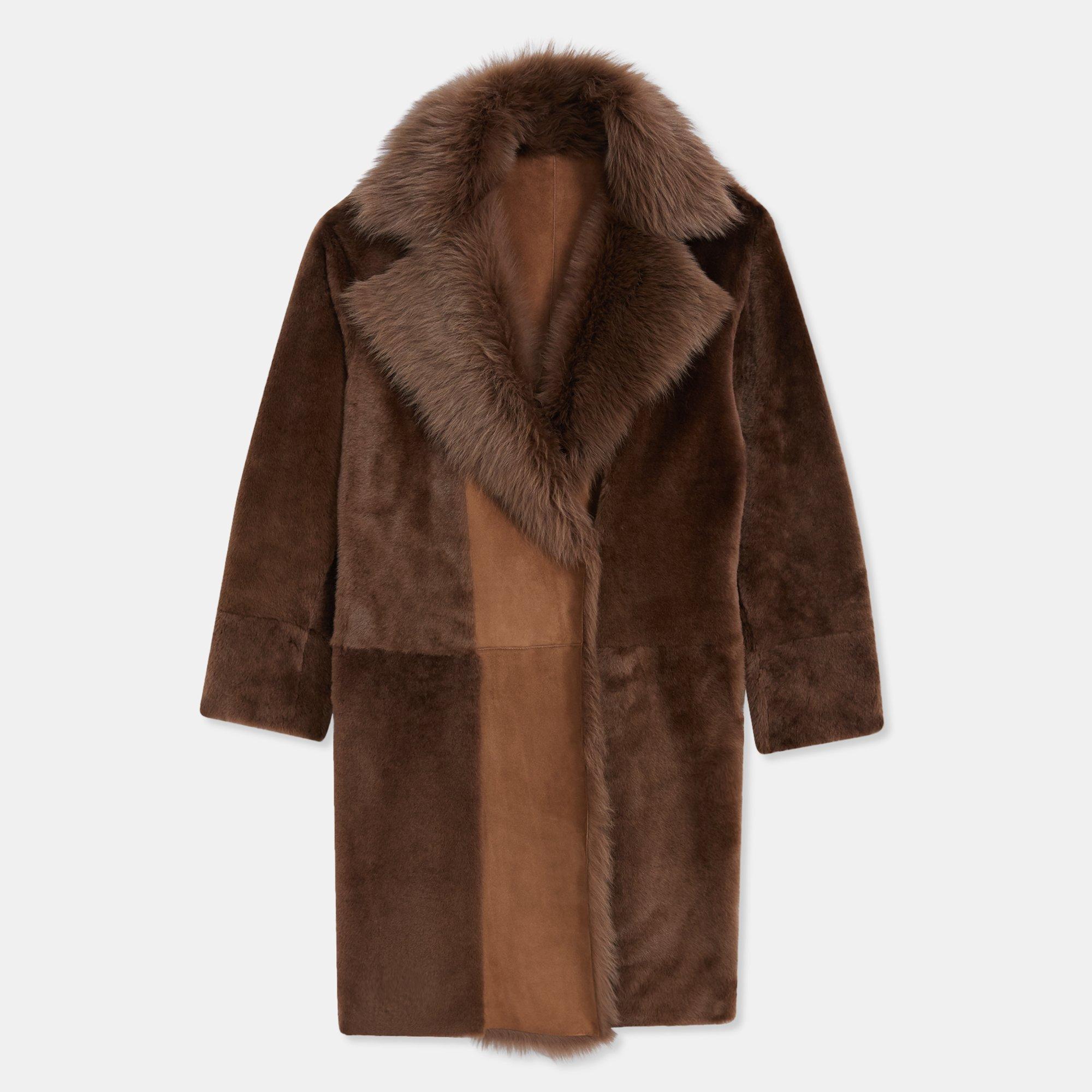 Coat in Textured Shearling