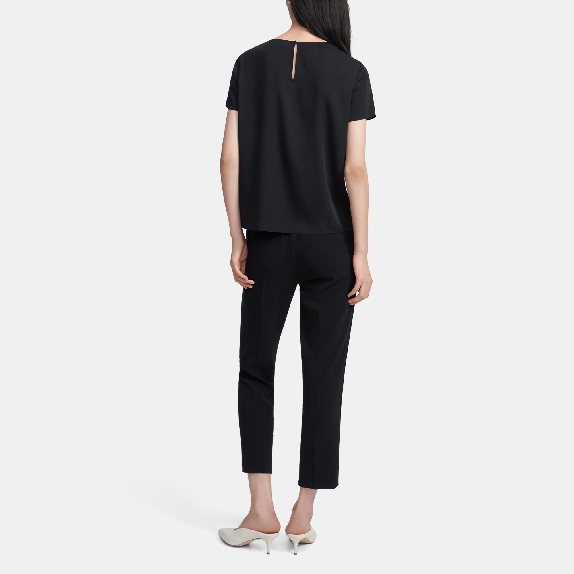 Woven Tee in Stretch Silk