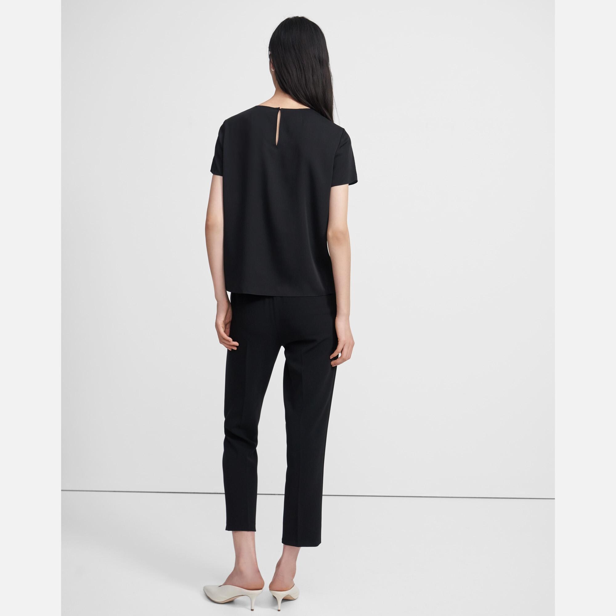 Woven Tee in Stretch Silk