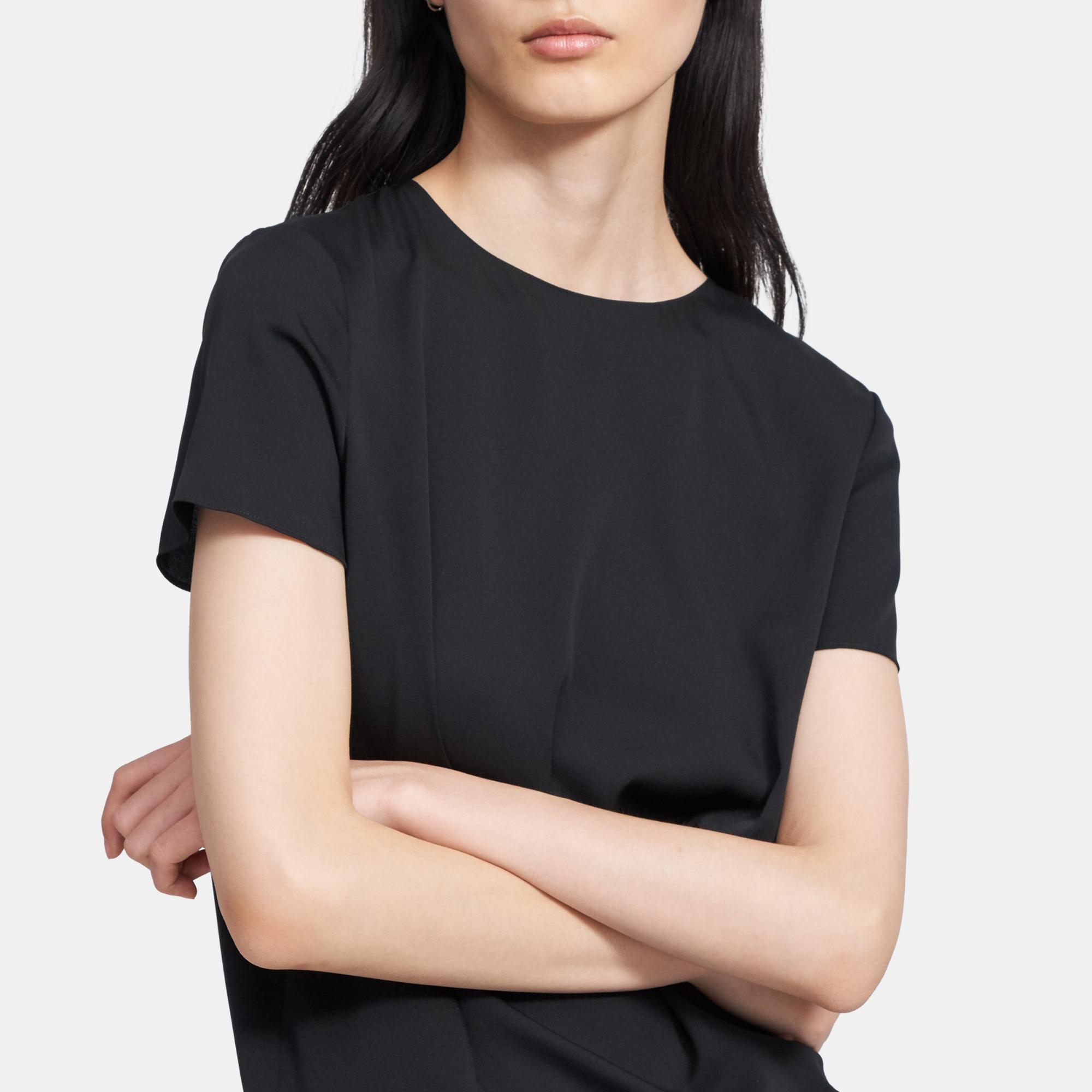 Woven Tee in Stretch Silk