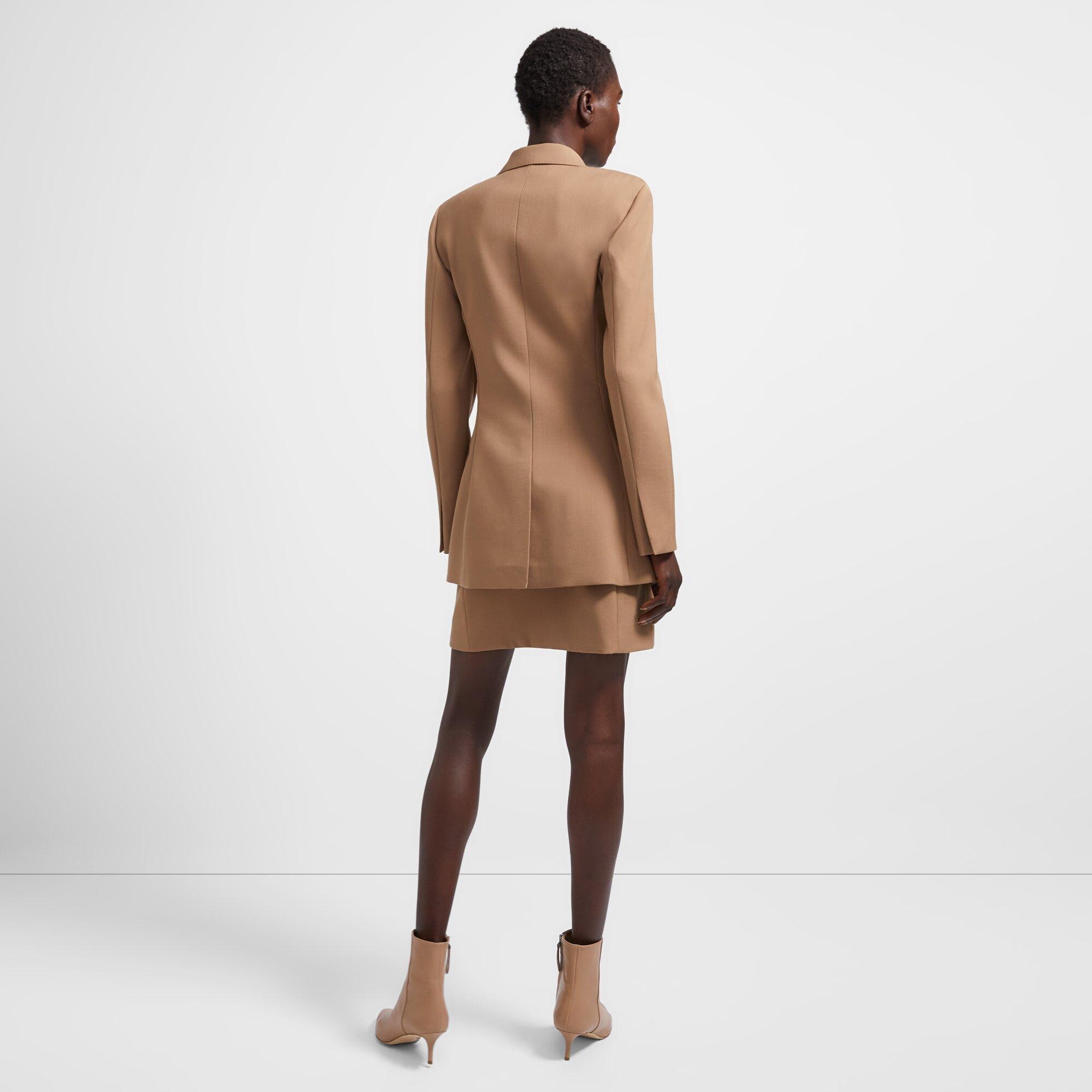 Double-Breasted Hook Blazer in Stretch Wool
