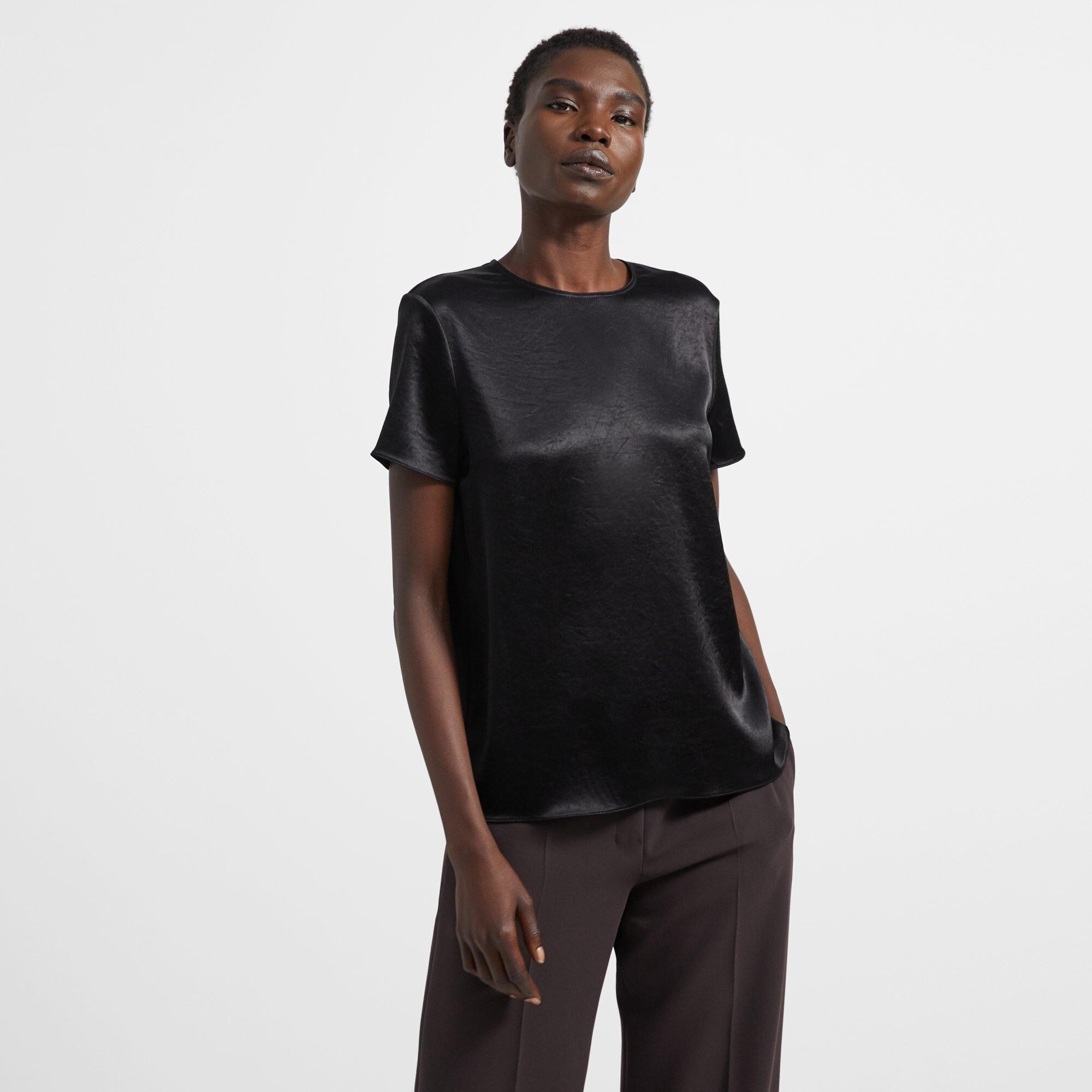 Woven Tee in Double Sateen | Theory