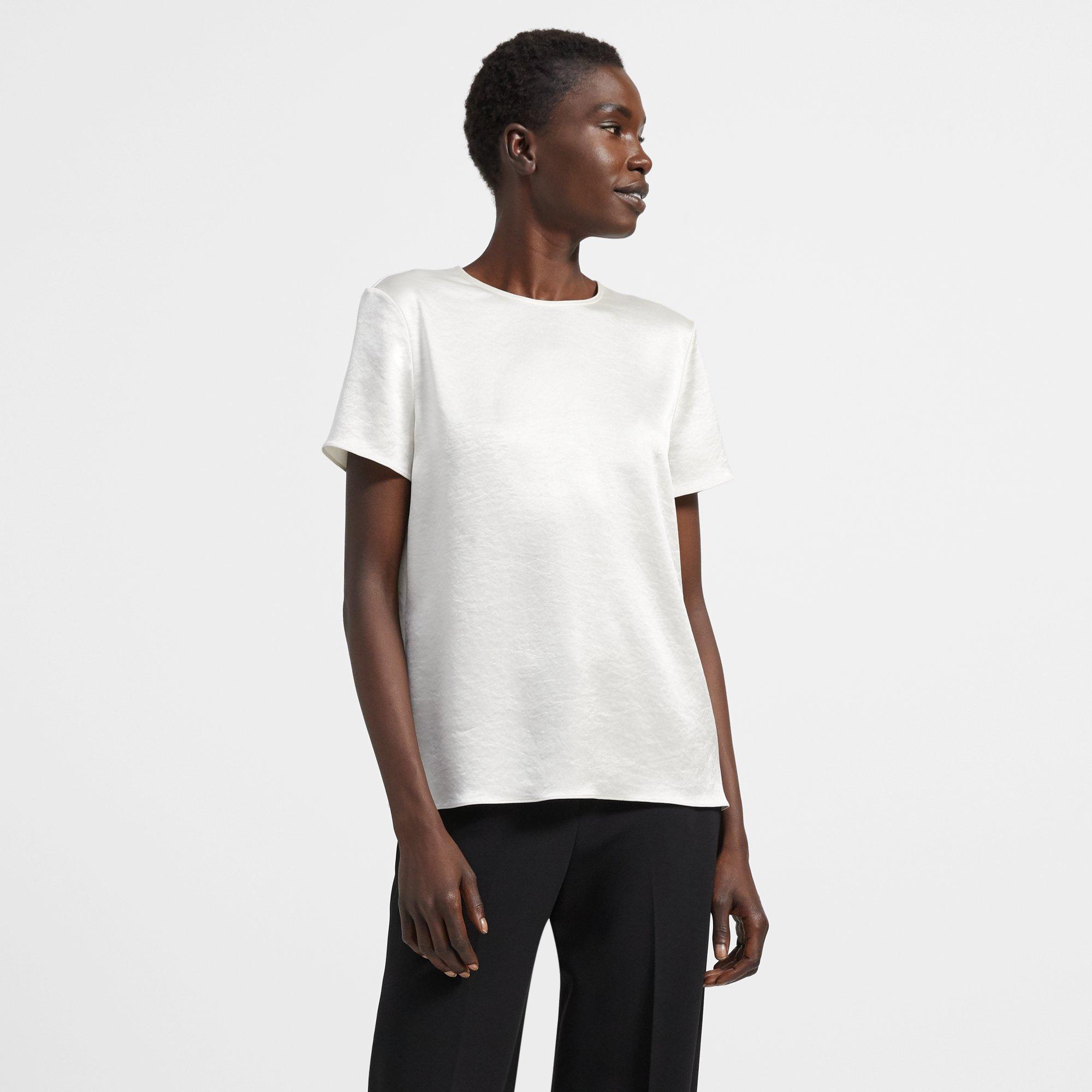 Woven Tee in Double Sateen