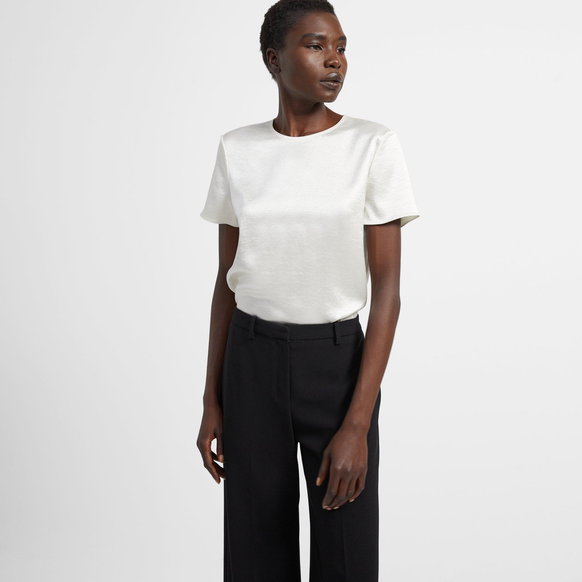 Woven Tee in Double Sateen