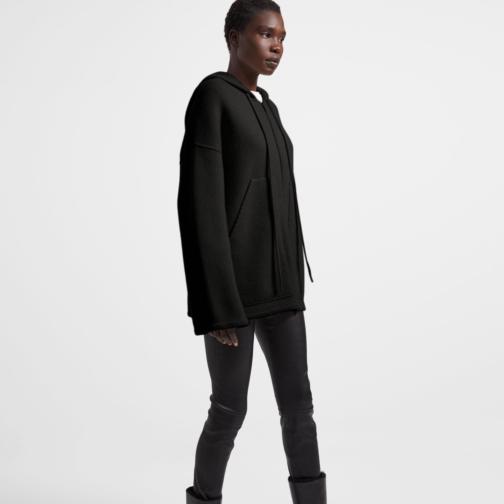 Theory Official Site | Oversized Zip Hoodie in Felted Wool-Cashmere