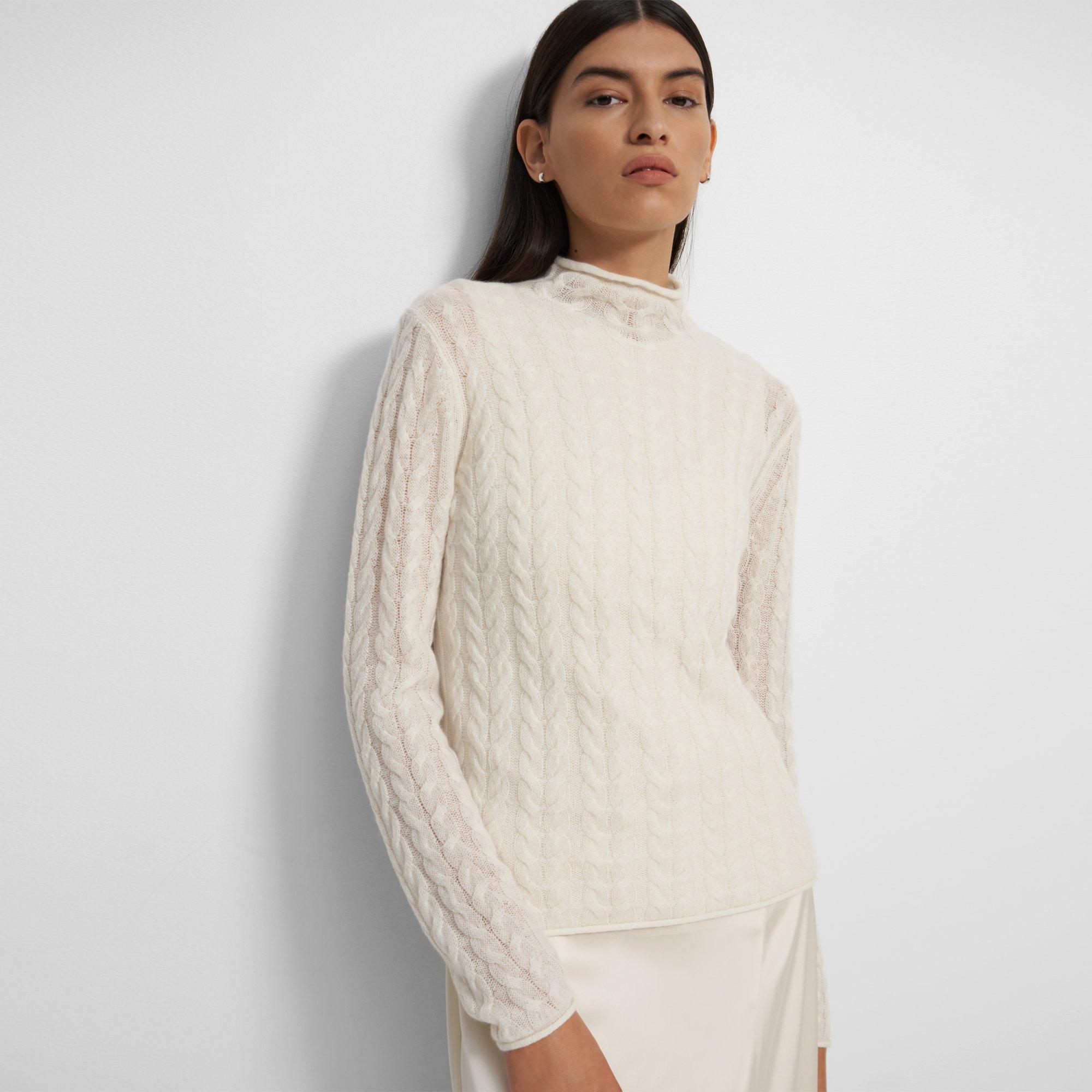 Cable mock sale neck sweater