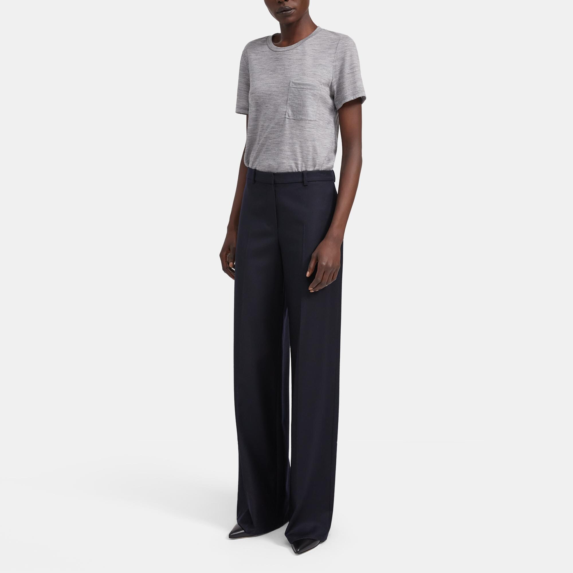 Theory Official Site | Easy Pocket Tee in Wool Jersey