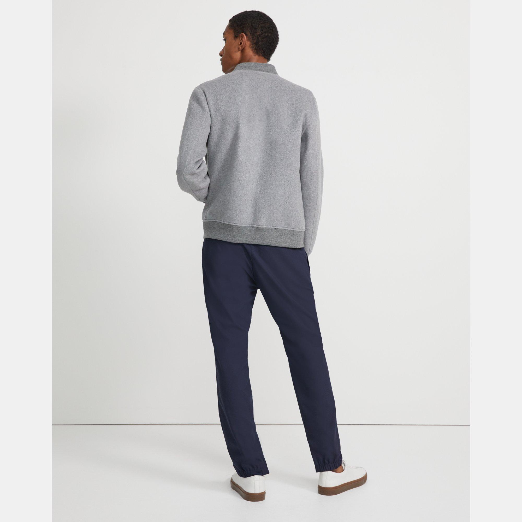 Reversible Bomber Jacket in Striped Double-Face Cashmere
