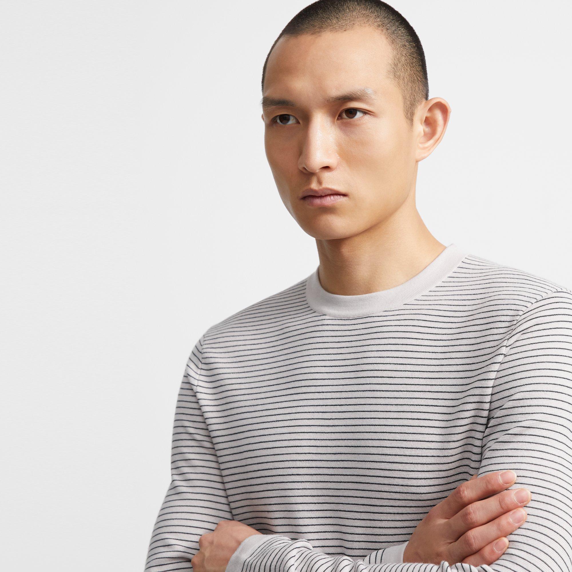 Crewneck Sweater in Striped Merino Wool