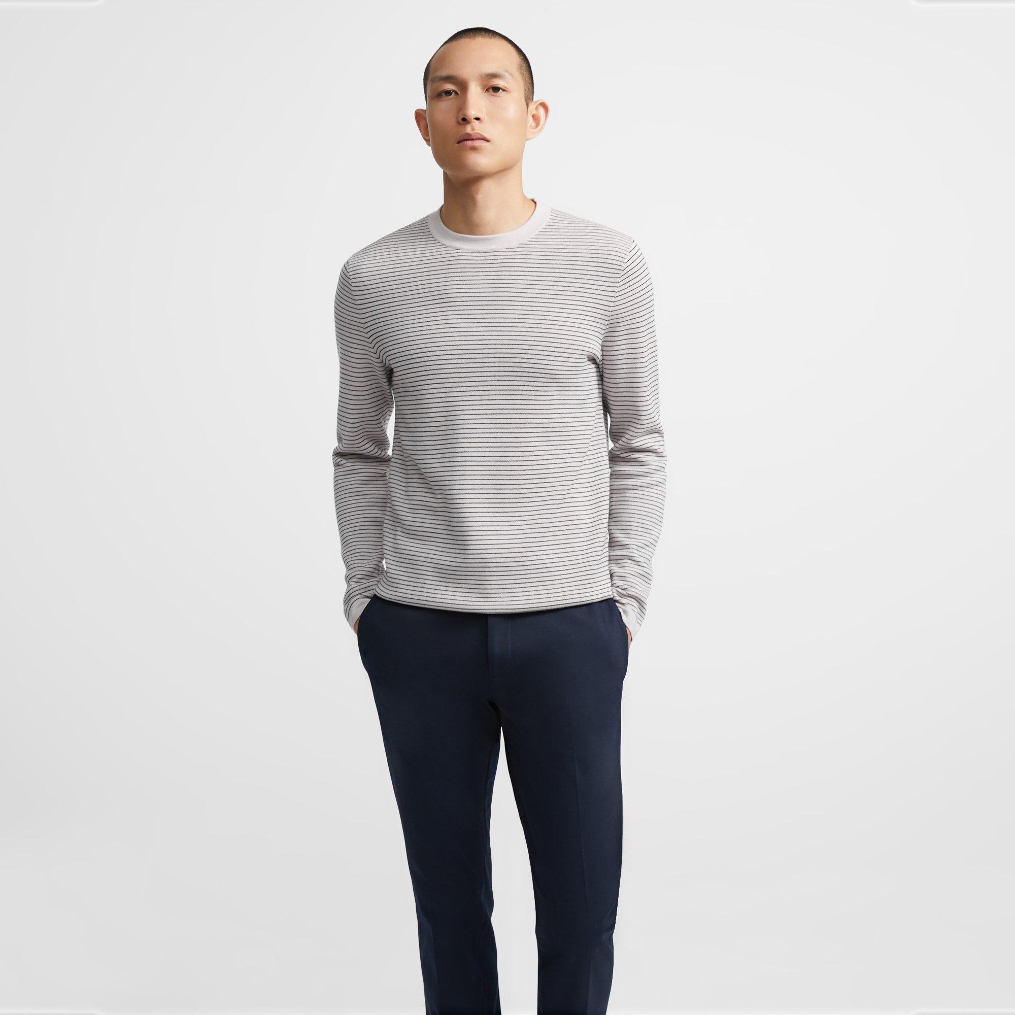 Crewneck Sweater in Striped Merino Wool