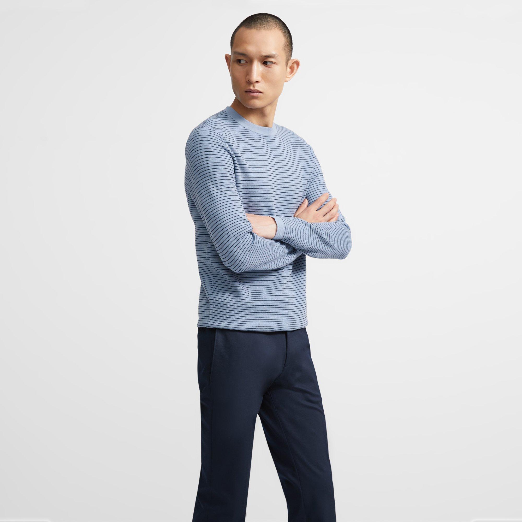 Crewneck Sweater in Striped Merino Wool
