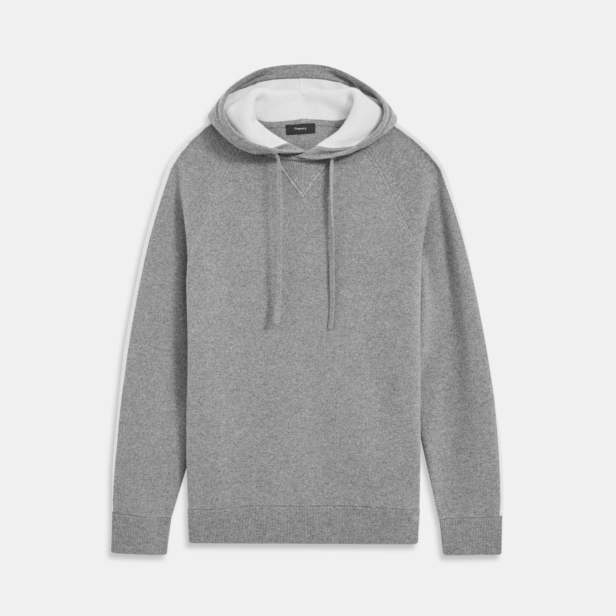 Lounge Hoodie in Striped Wool-Cashmere