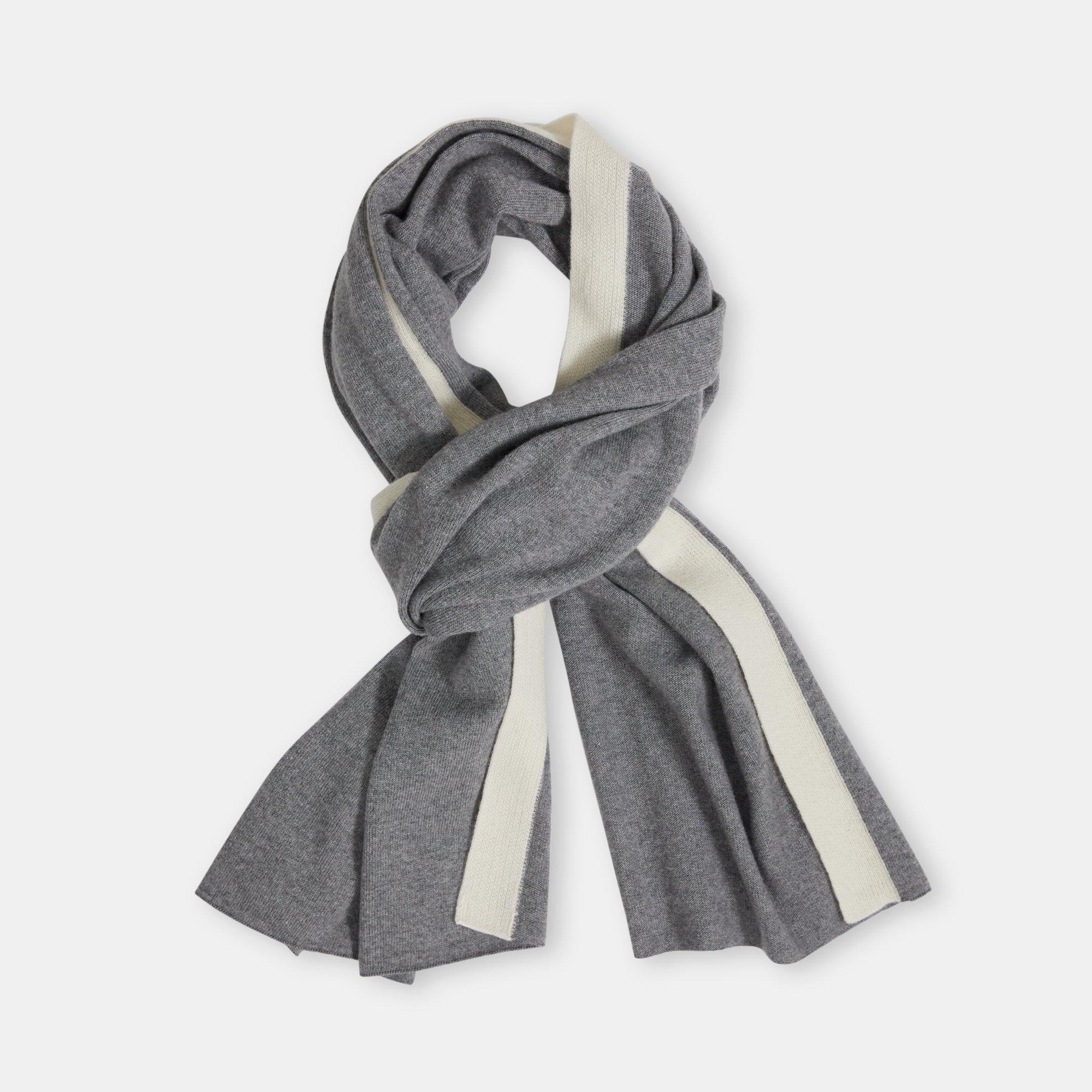 Lounge Scarf in Striped Wool-Cashmere