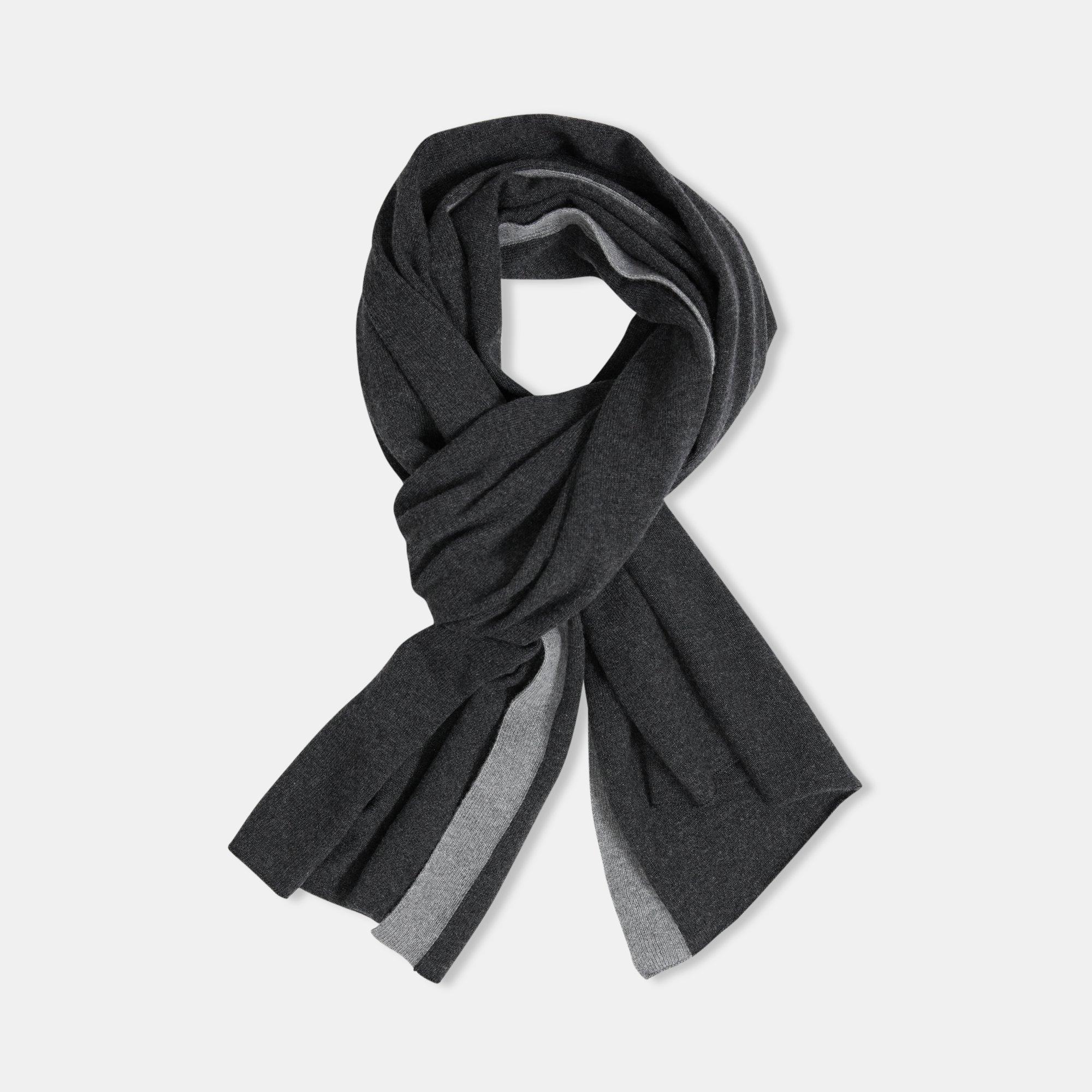 Lounge Scarf in Striped Wool-Cashmere