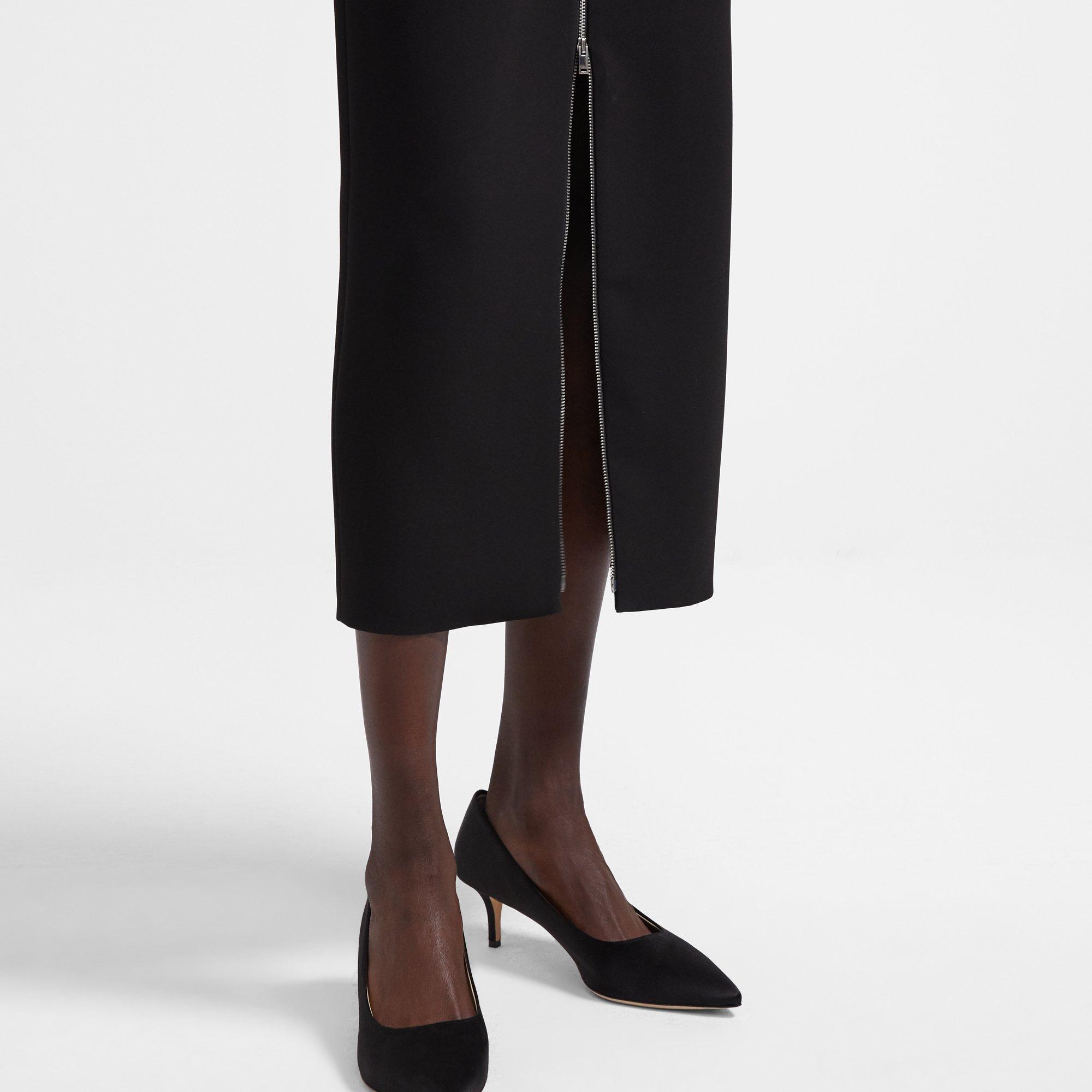 Zip Skirt in Crepe