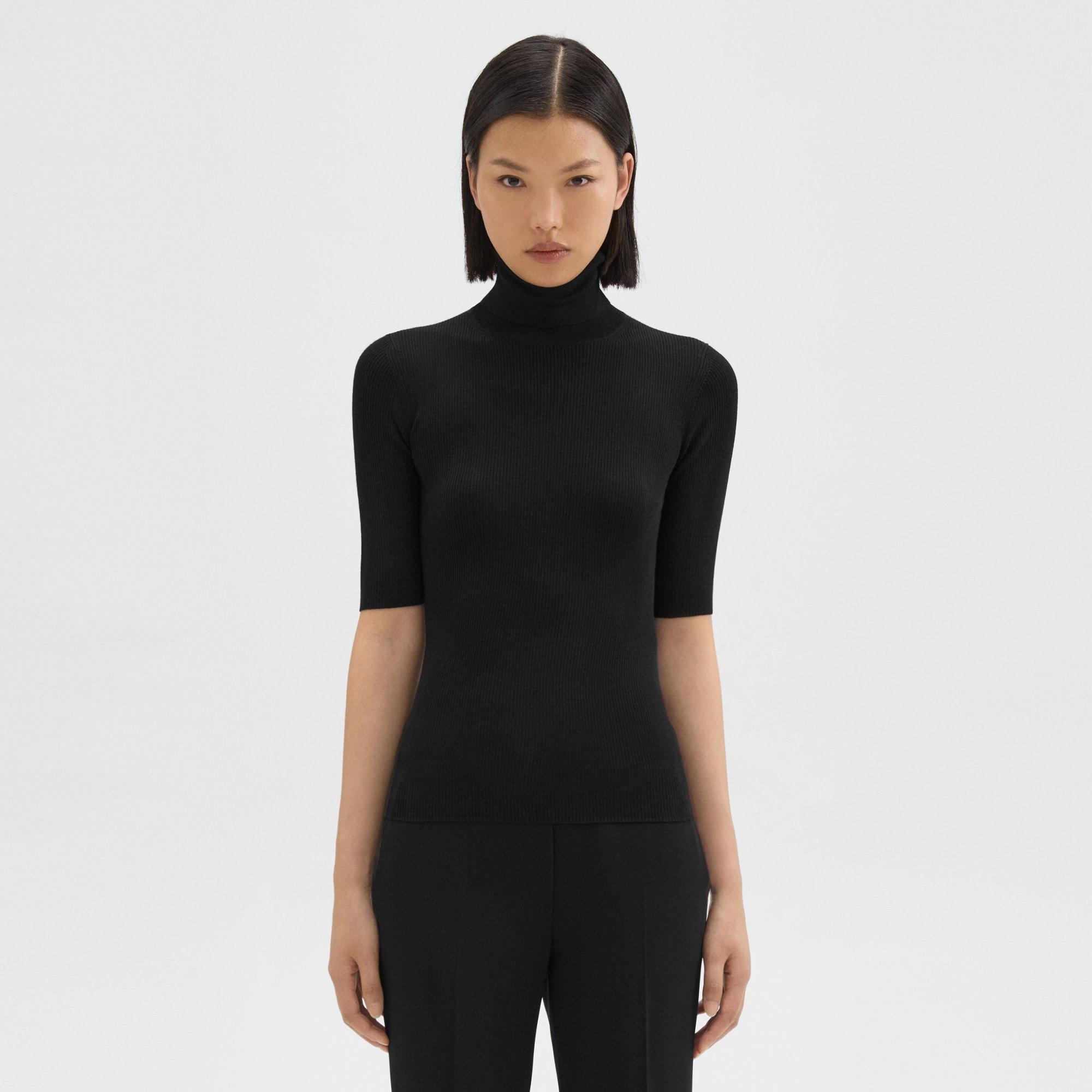 Regal Wool Short-Sleeve Turtleneck | Theory Outlet