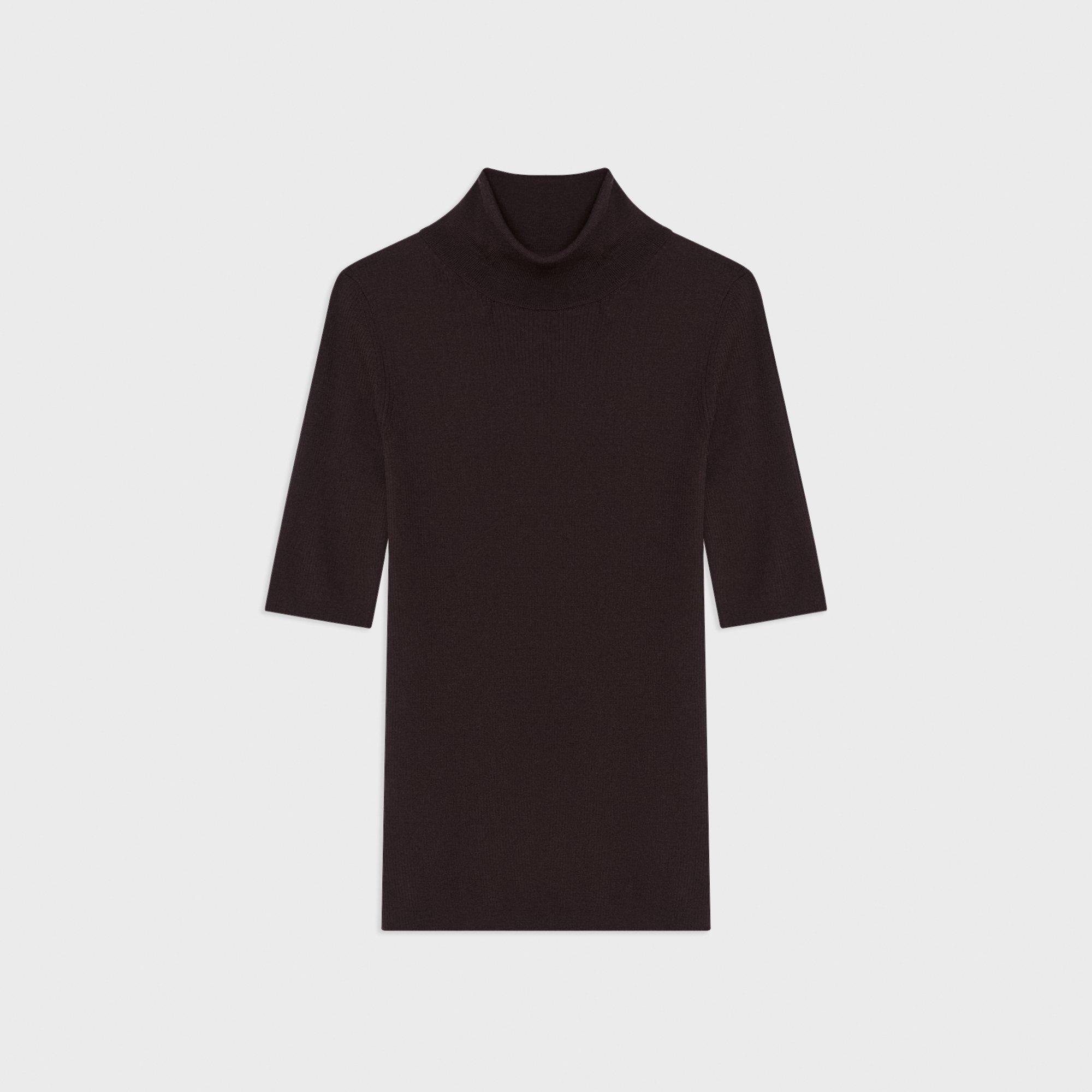 Leenda Short-Sleeve Turtleneck in Regal Wool