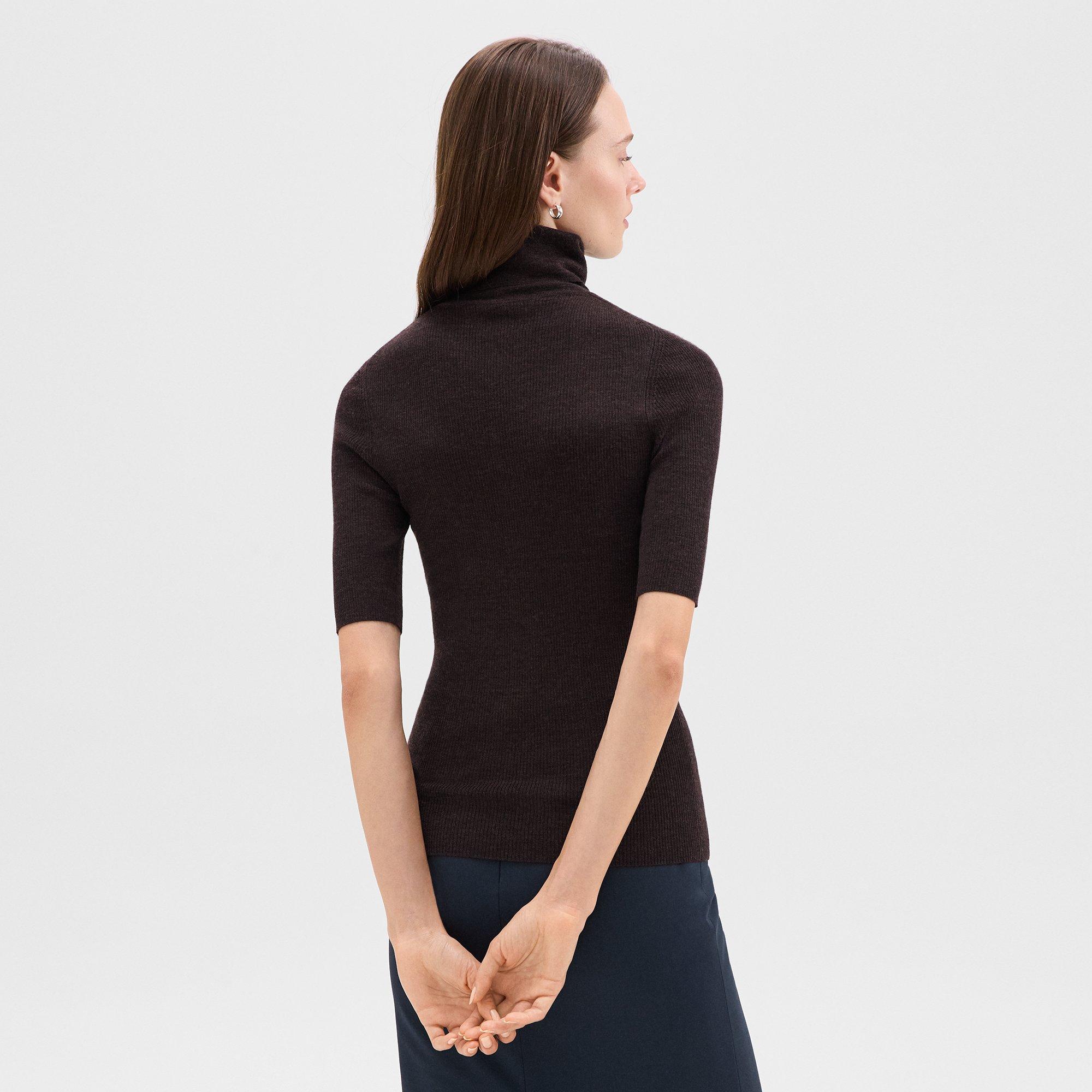 Leenda Short-Sleeve Turtleneck in Regal Wool