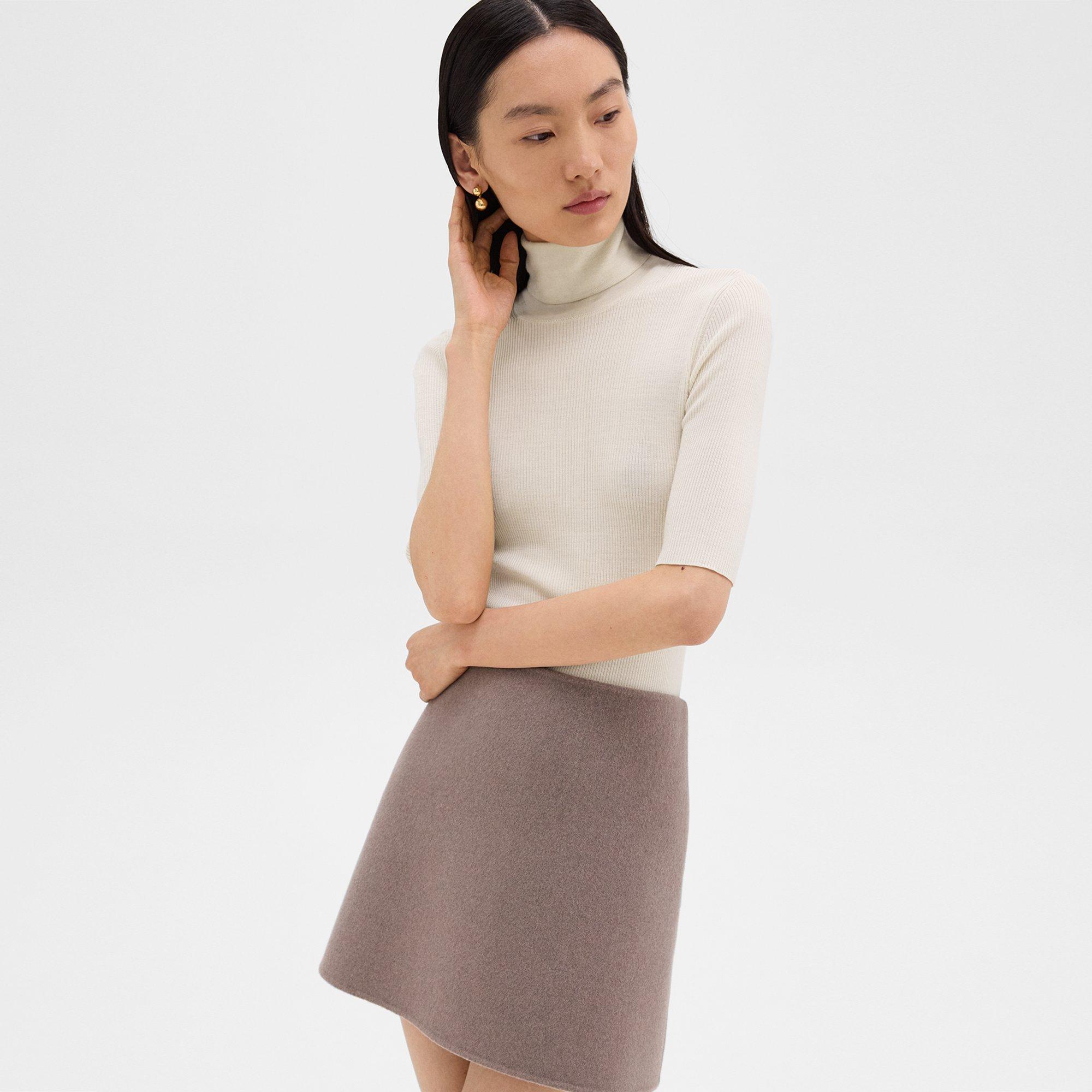 Leenda Short-Sleeve Turtleneck in Regal Wool