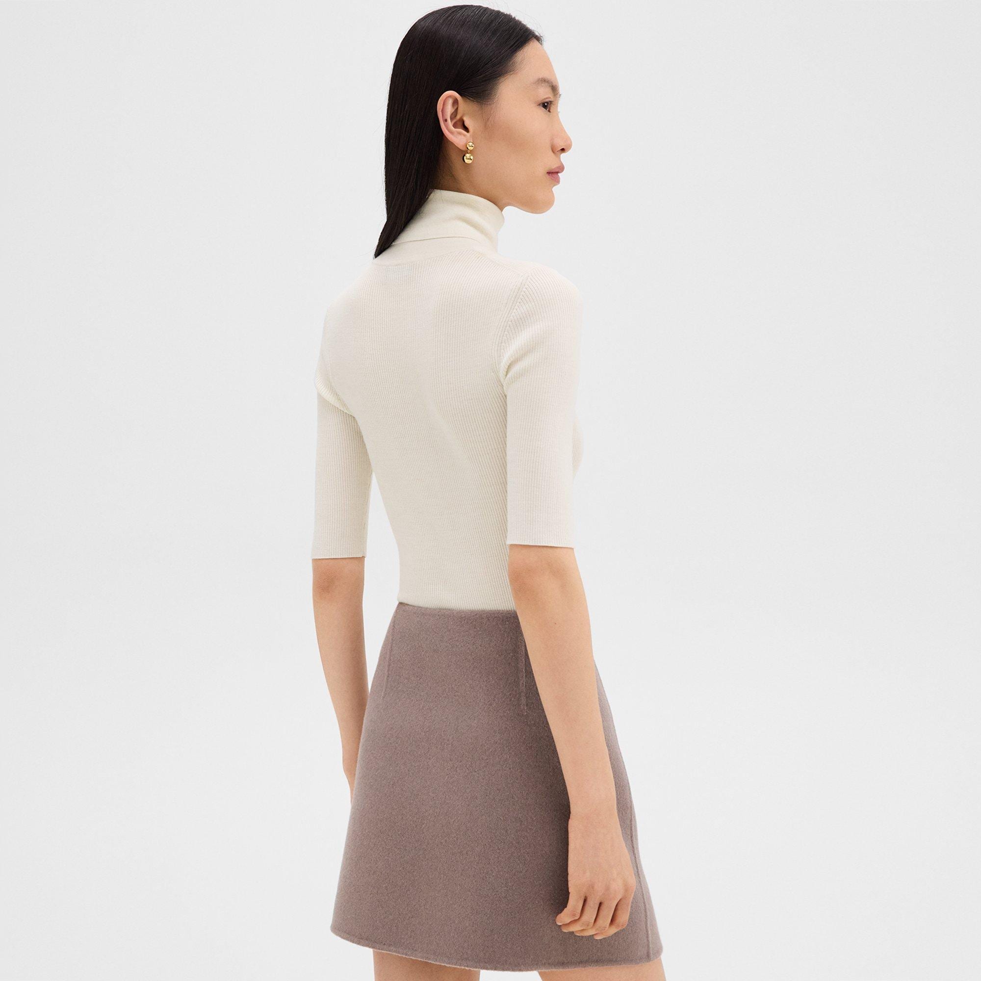 Leenda Short-Sleeve Turtleneck in Regal Wool