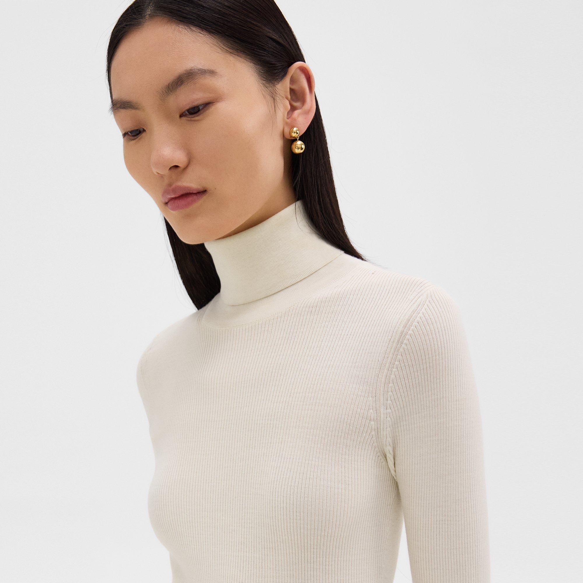 Short-Sleeve Turtleneck in Regal Wool | Theory