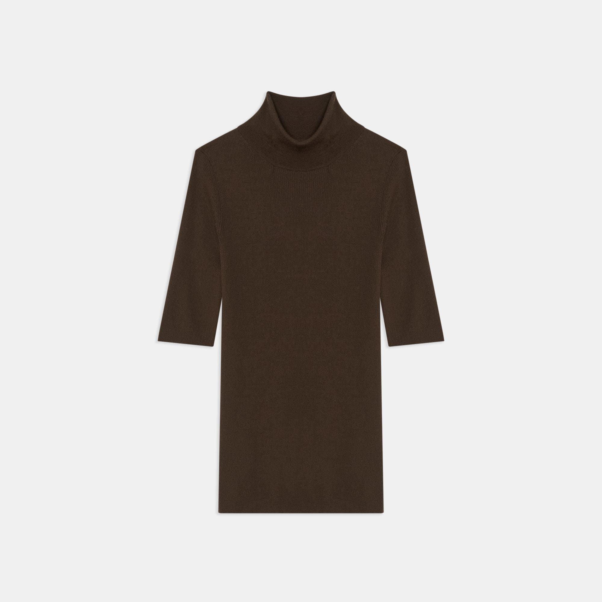 Leenda Short-Sleeve Turtleneck in Regal Wool