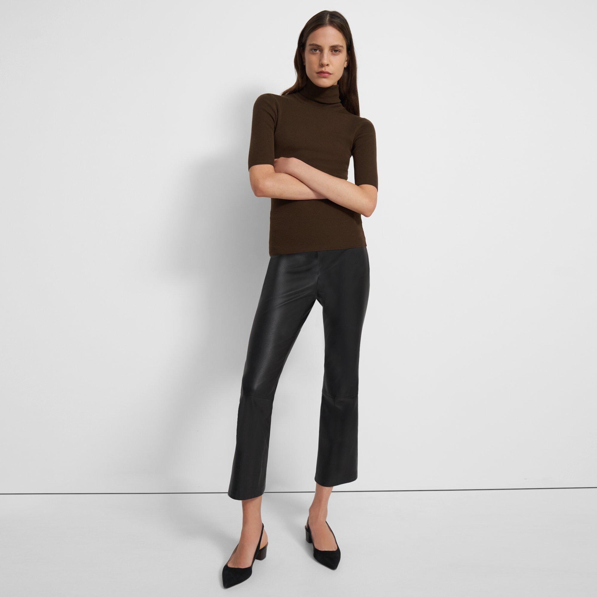 Leenda Short-Sleeve Turtleneck in Regal Wool