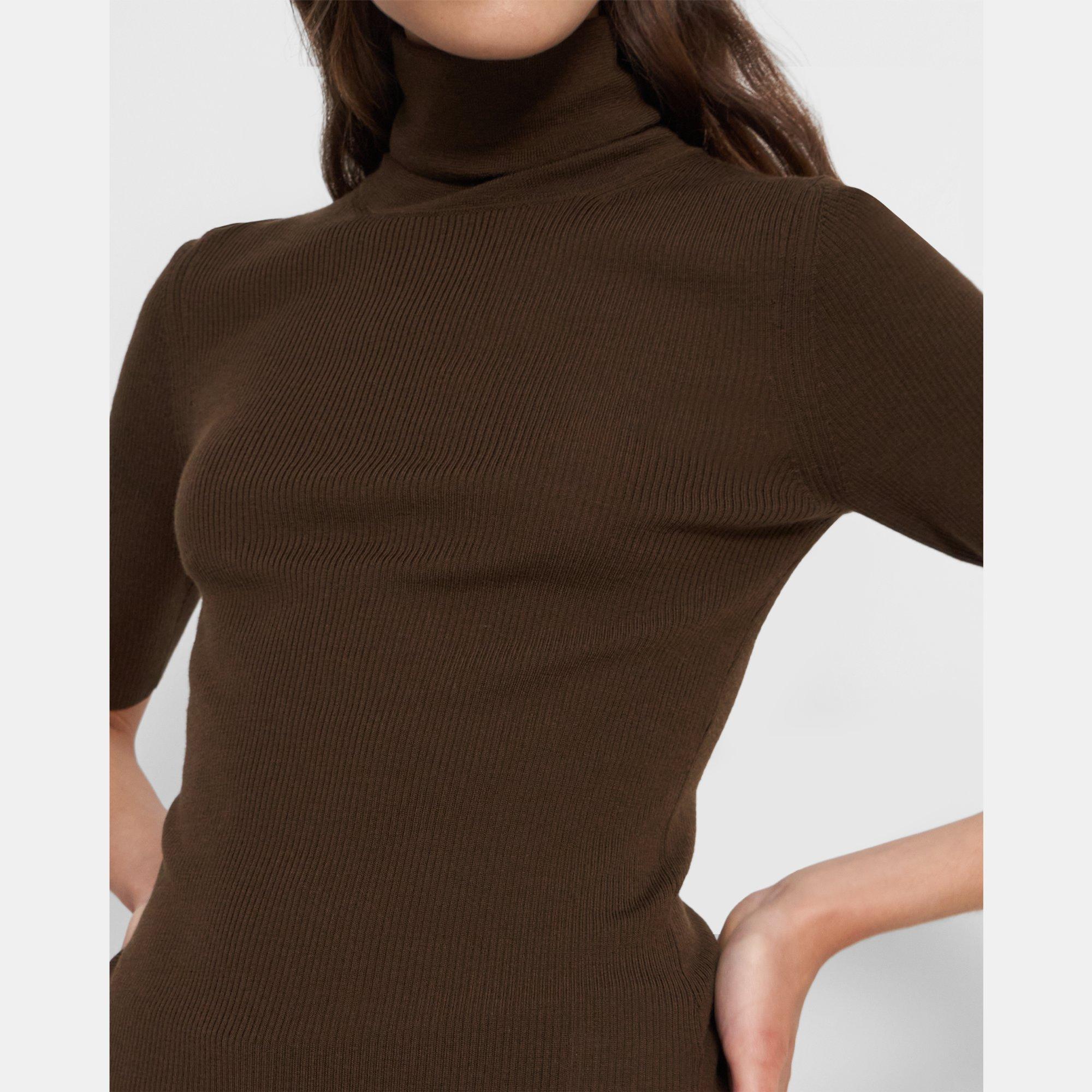 Leenda Short-Sleeve Turtleneck in Regal Wool