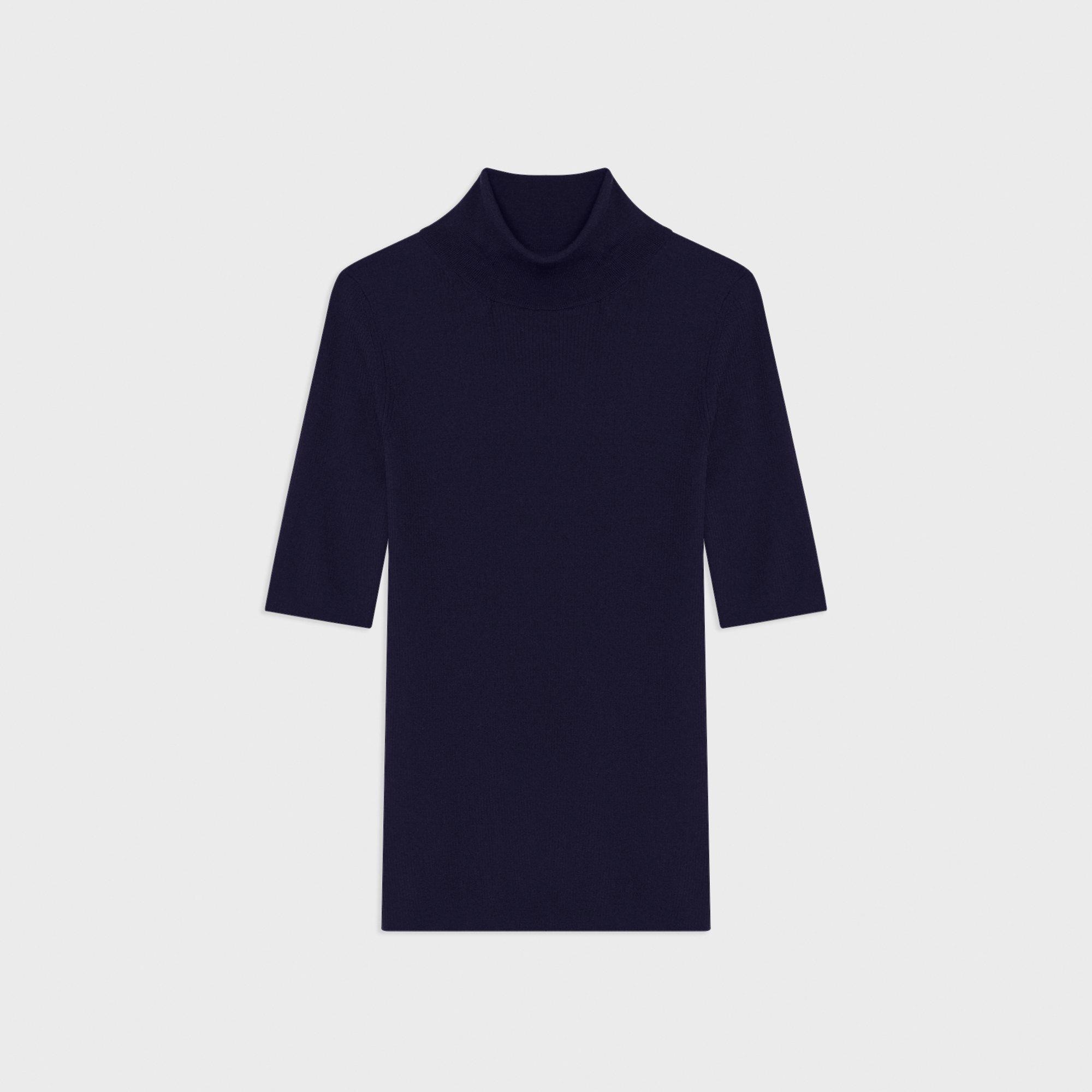 Leenda Short-Sleeve Turtleneck in Regal Wool