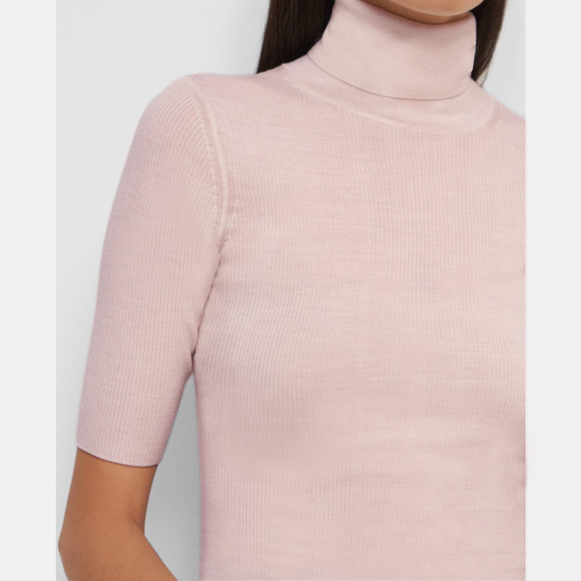 Leenda Short-Sleeve Turtleneck in Regal Wool