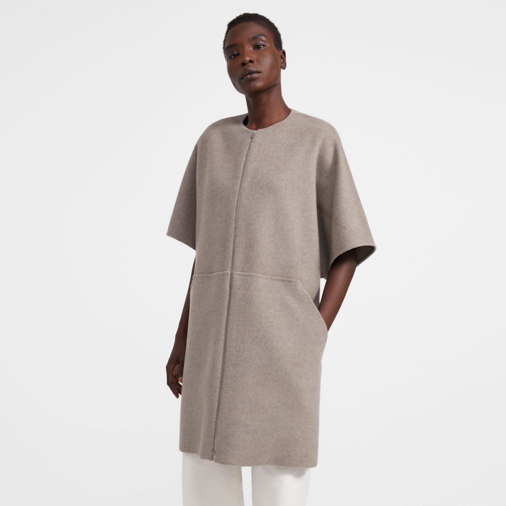 Theory rounded double face hot sale wool & cashmere coat