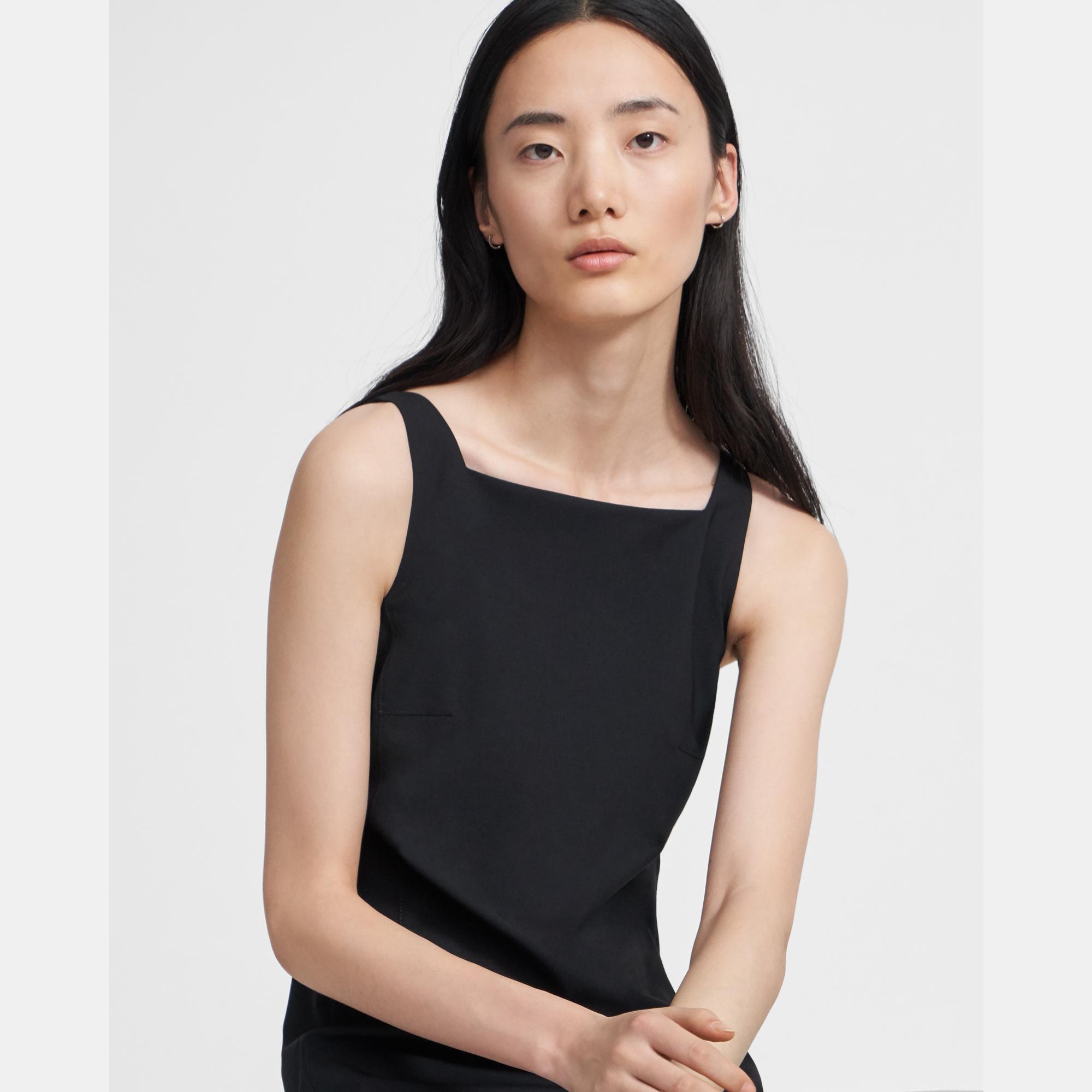 Square Neck Dress in Good Wool