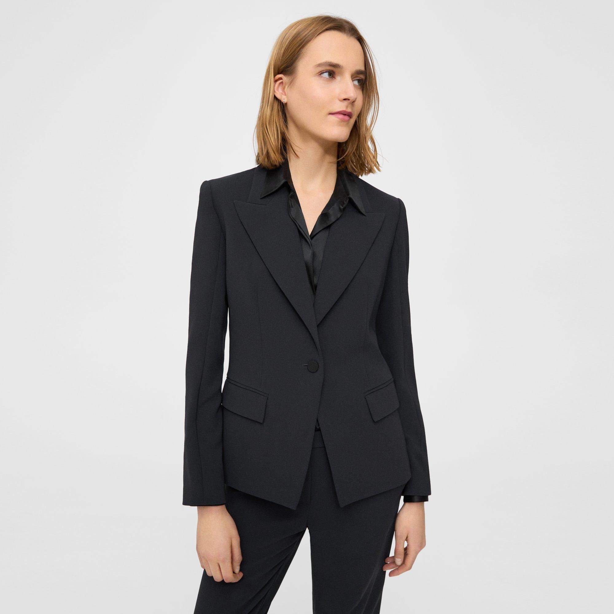 Blazer oblique en crêpe admiral