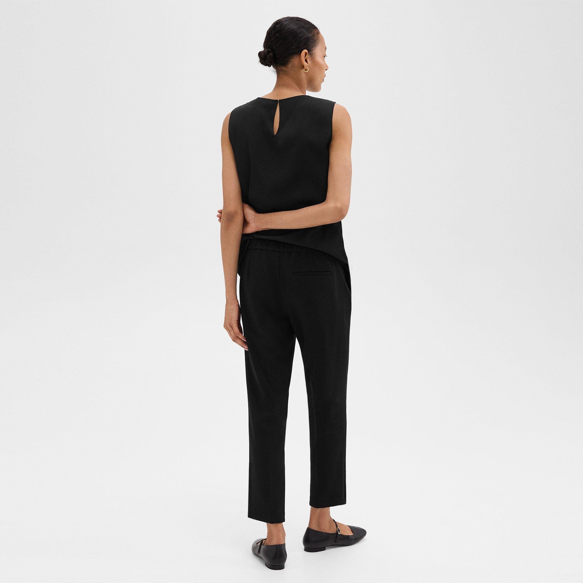 Treeca Pull-On Trousers in Admiral Crepe