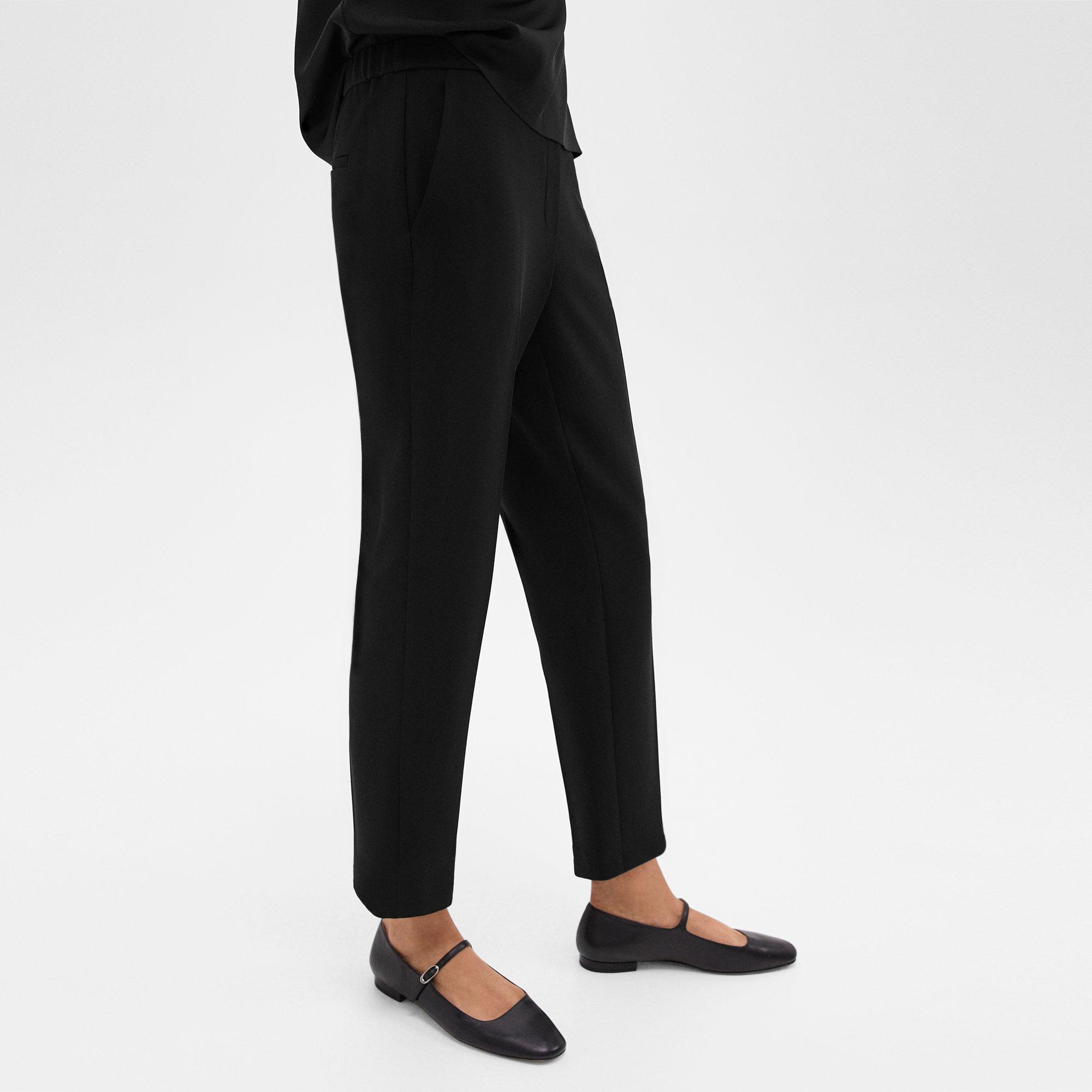 Pantalon à taille élastique Treeca en crêpe Admiral