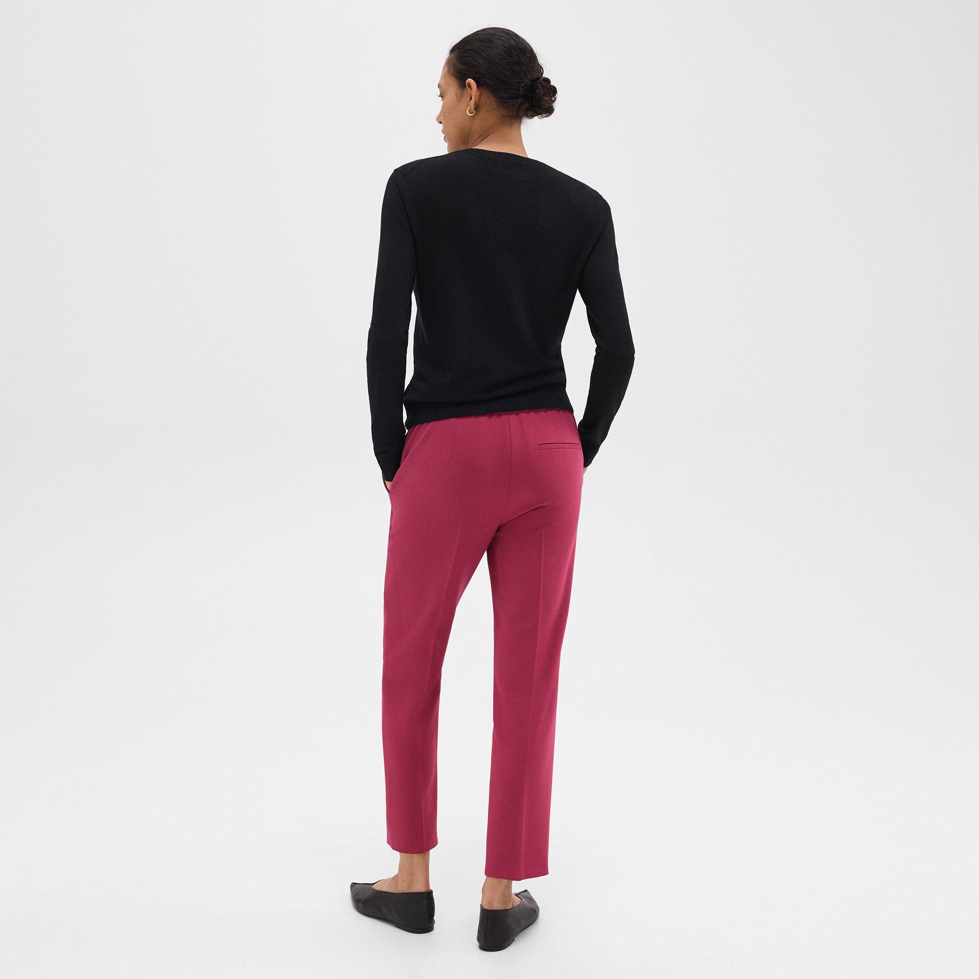 Pantalon à taille élastique Treeca en crêpe Admiral