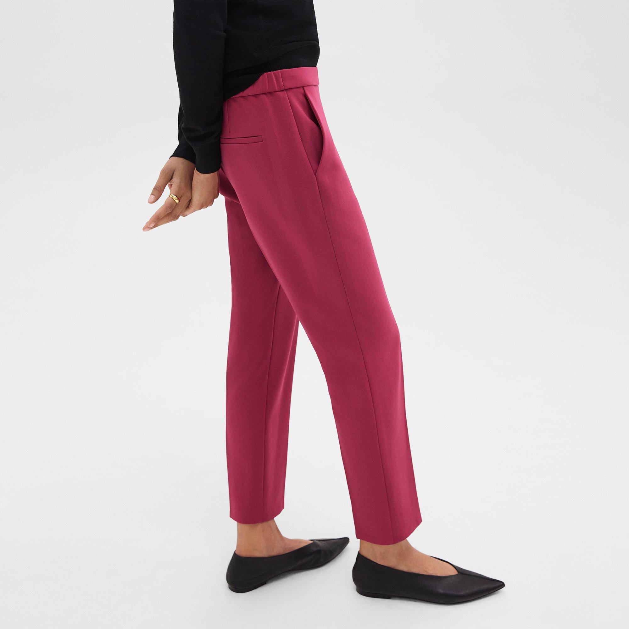 Pantalon à taille élastique Treeca en crêpe Admiral