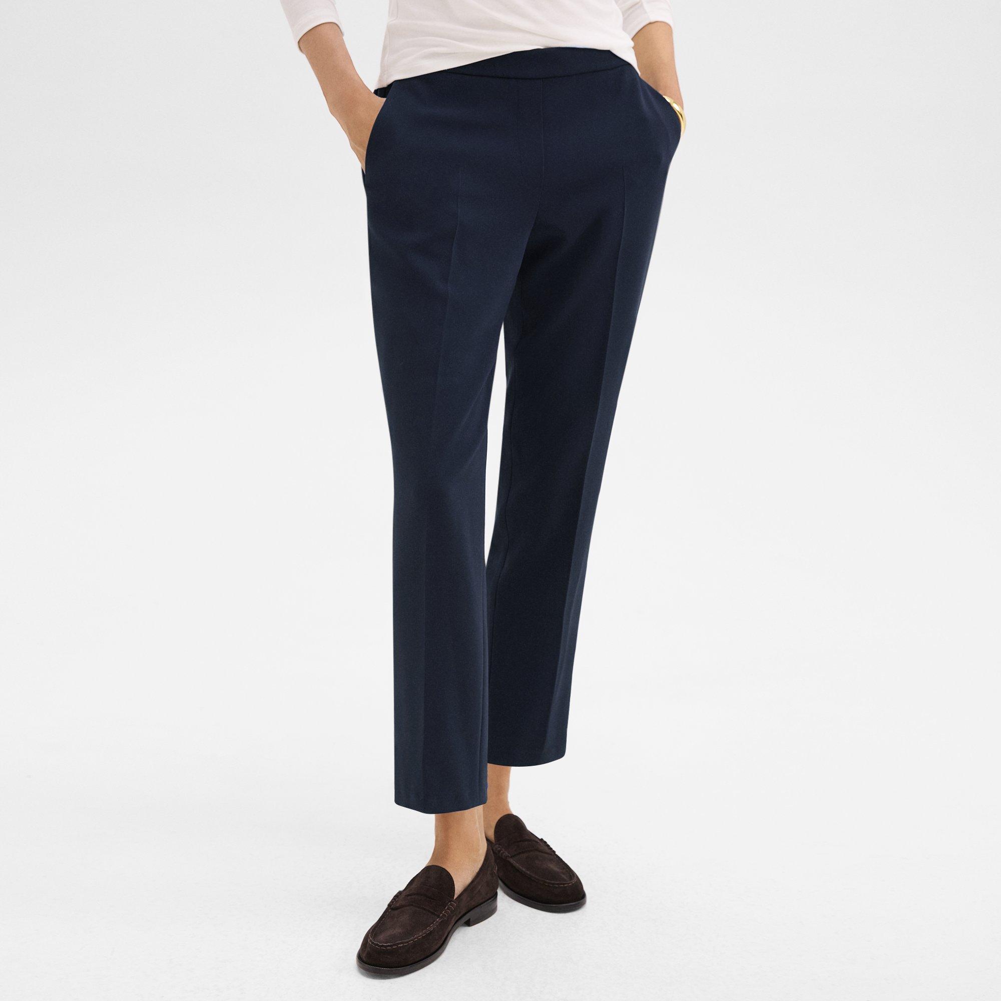 Pantalon à taille élastique Treeca en crêpe Admiral