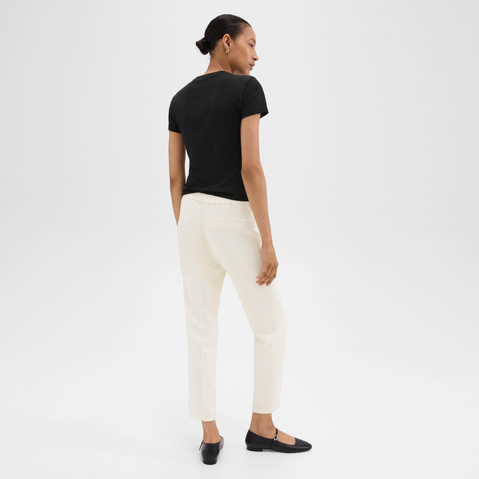 Pantalon à taille élastique Treeca en crêpe Admiral